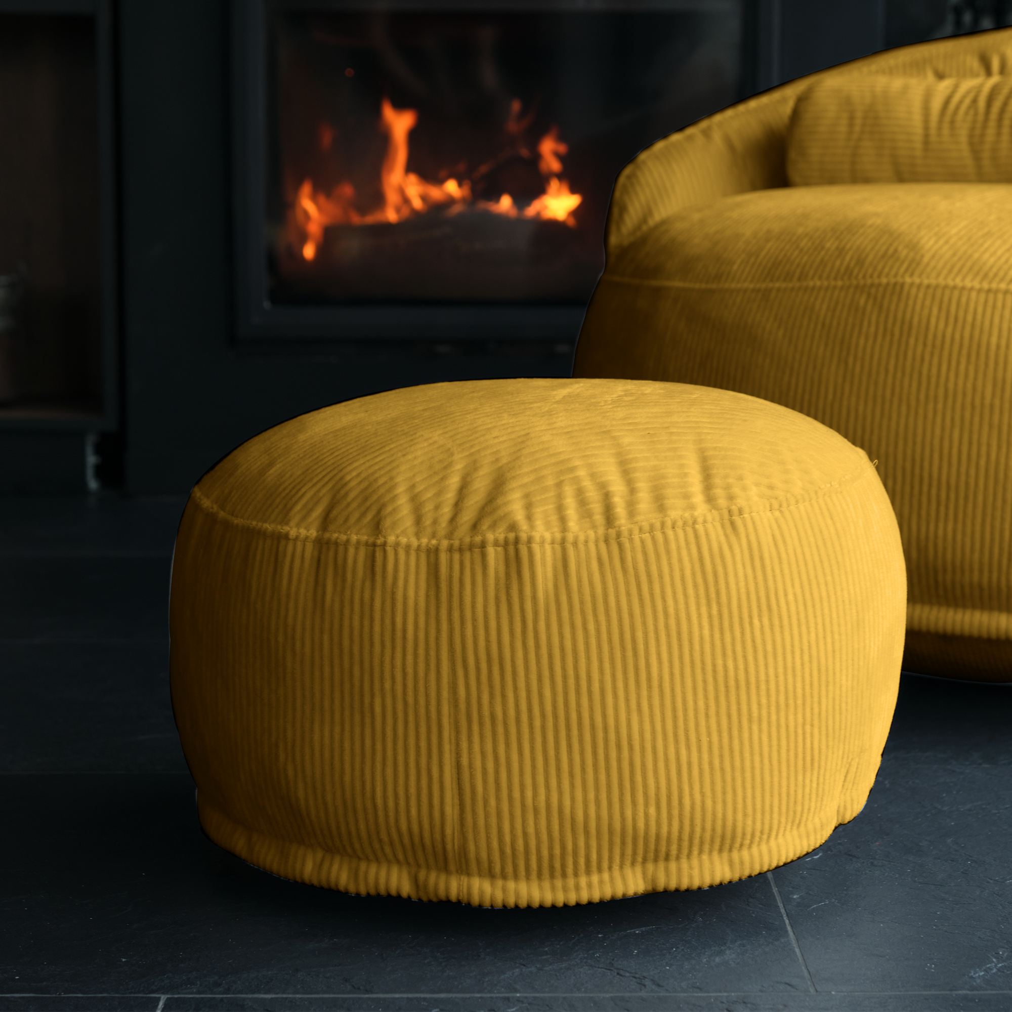 FELIXX Velvet Comfy Modern Pouf - Brick