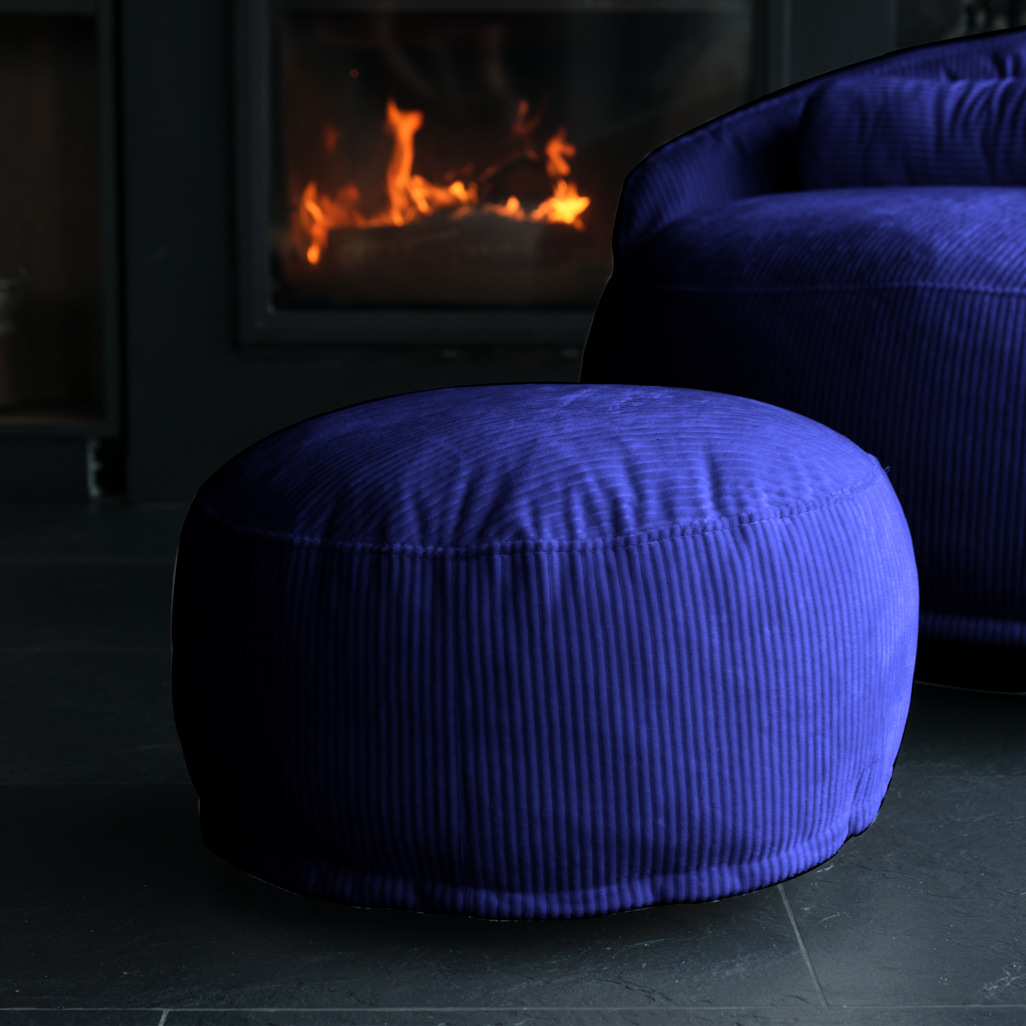 FELIXX Velvet Comfy Modern Pouf - Brick