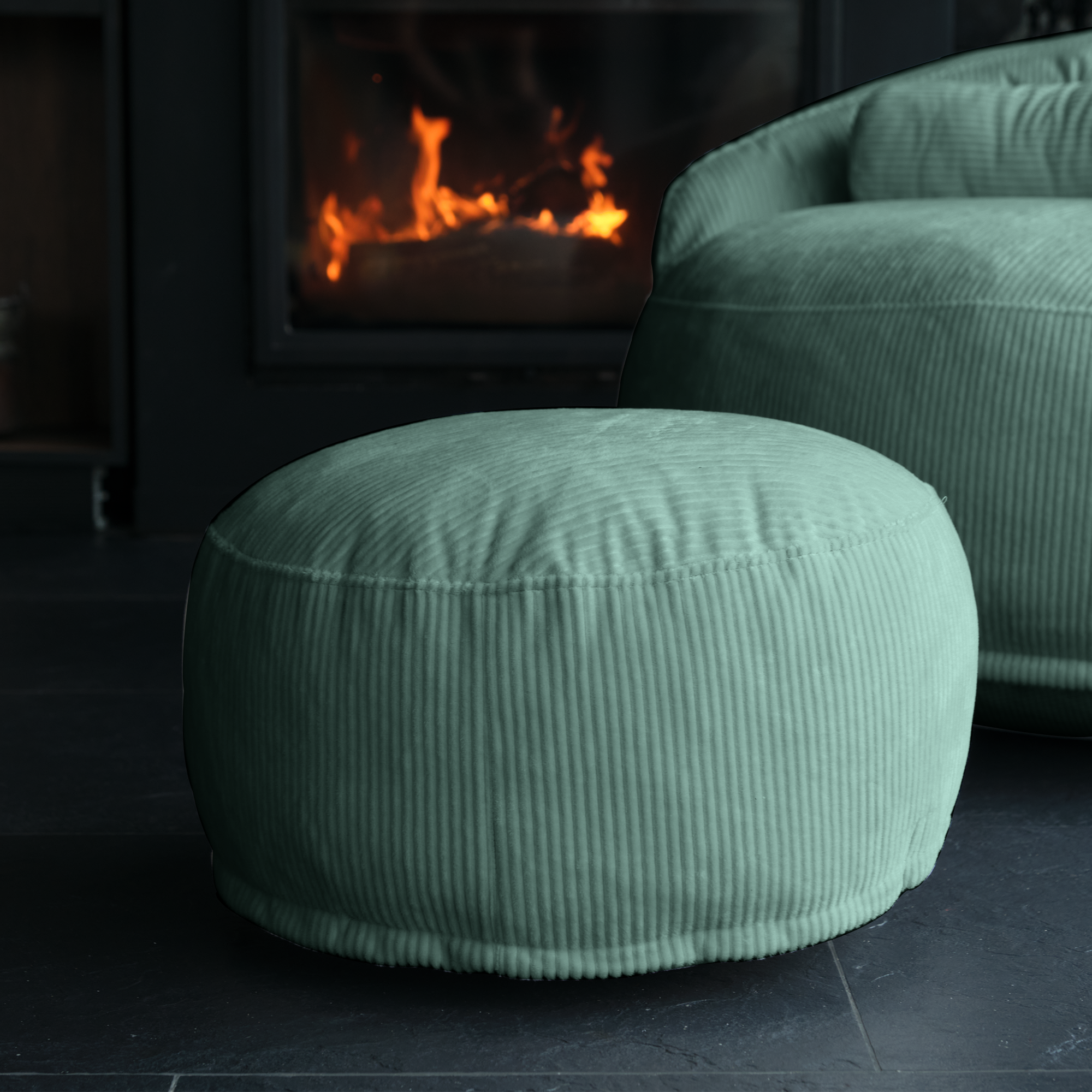 FELIXX Velvet Comfy Modern Pouf - Brick