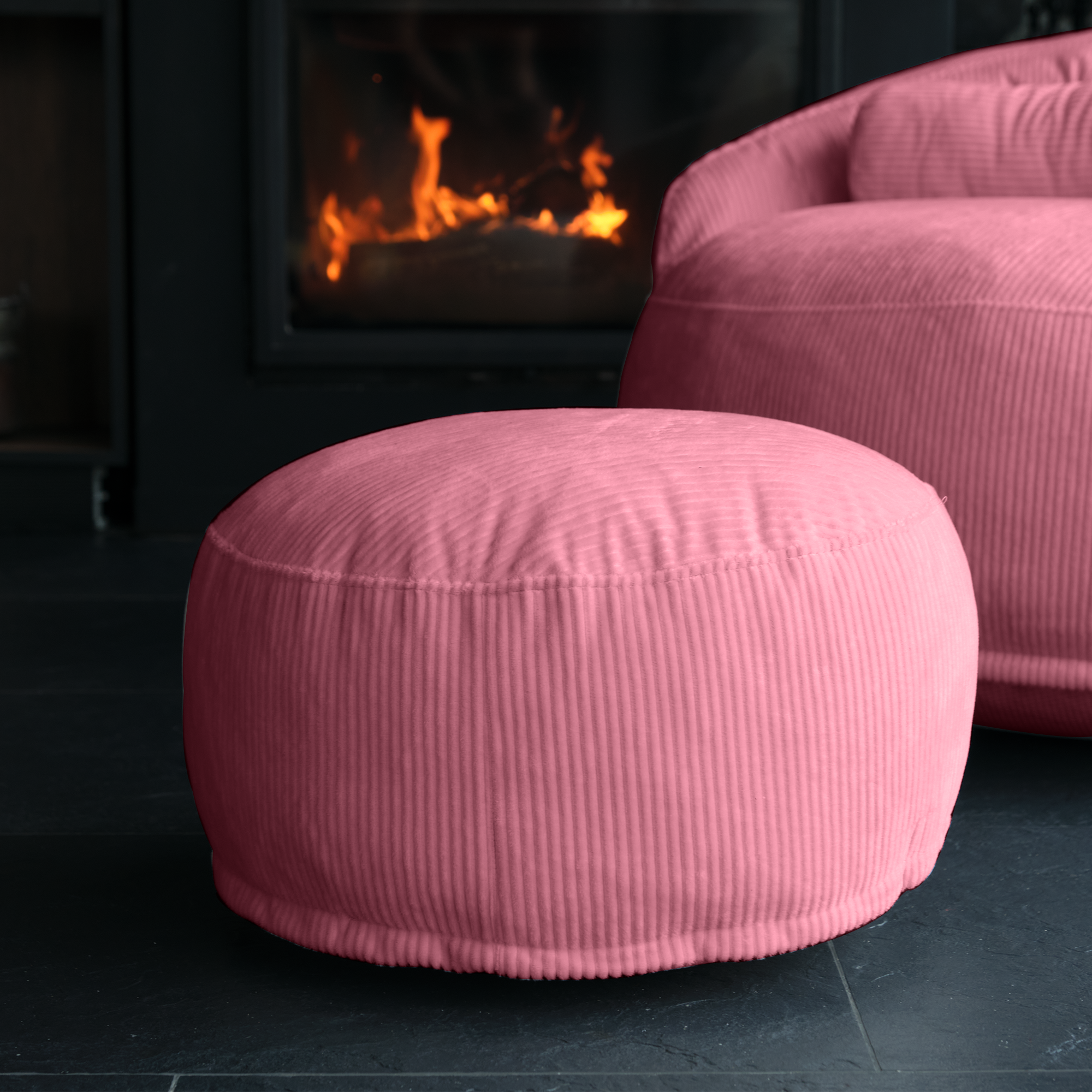 FELIXX Velvet Comfy Modern Pouf - Brick