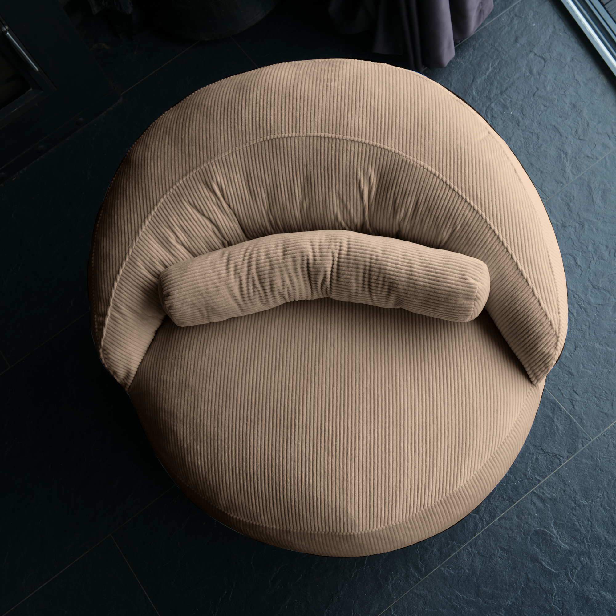 FELIXX Velvet Comfy Modern Pouf - Brick