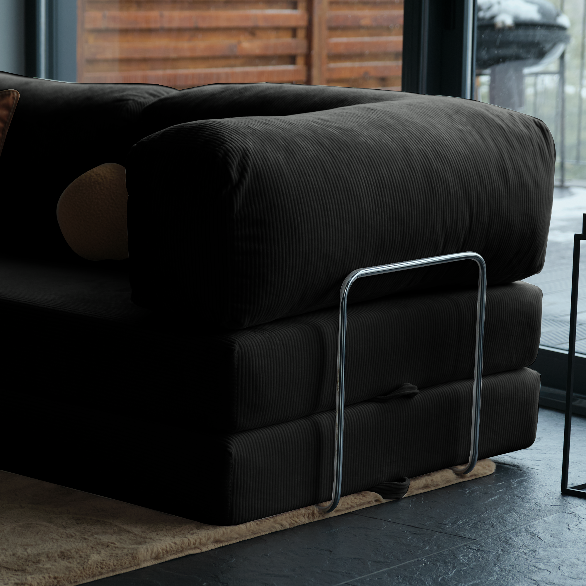 Teddy Corner Sofa Bed- Mustard