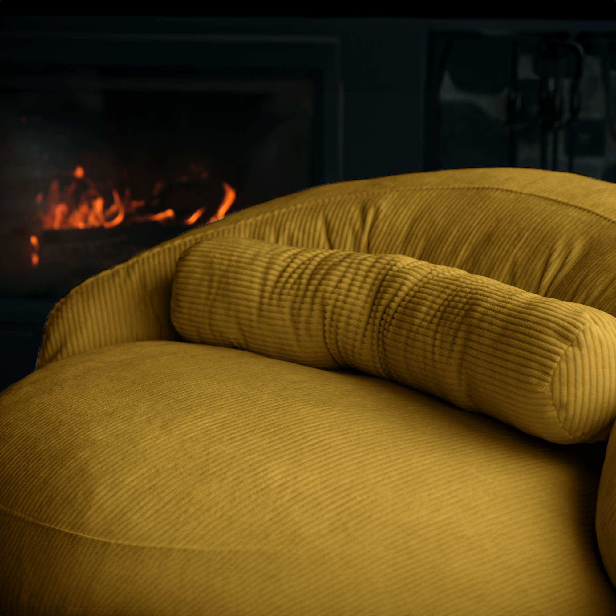 FELIXX Velvet Comfy Modern Pouf - Brick