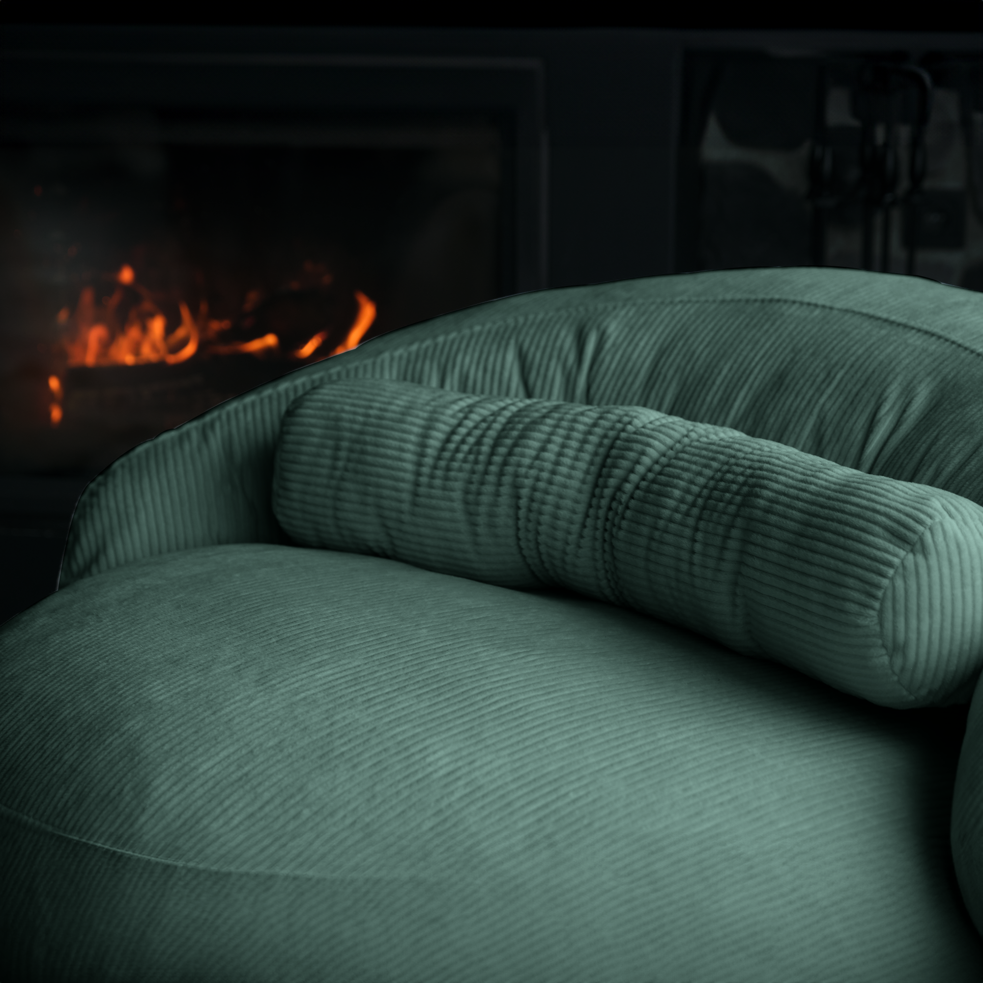 FELIXX Velvet Comfy Modern Pouf - Brick