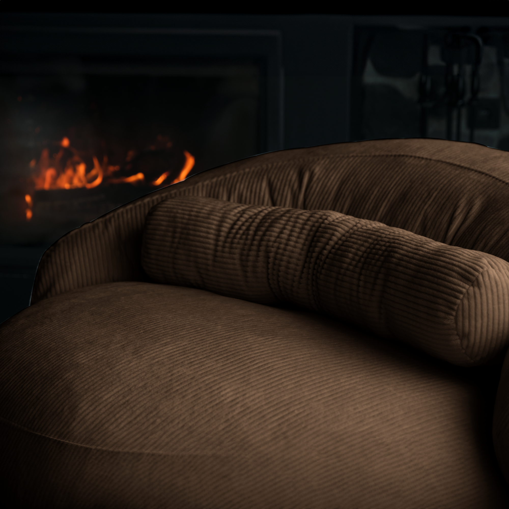FELIXX Velvet Comfy Modern Pouf - Brick