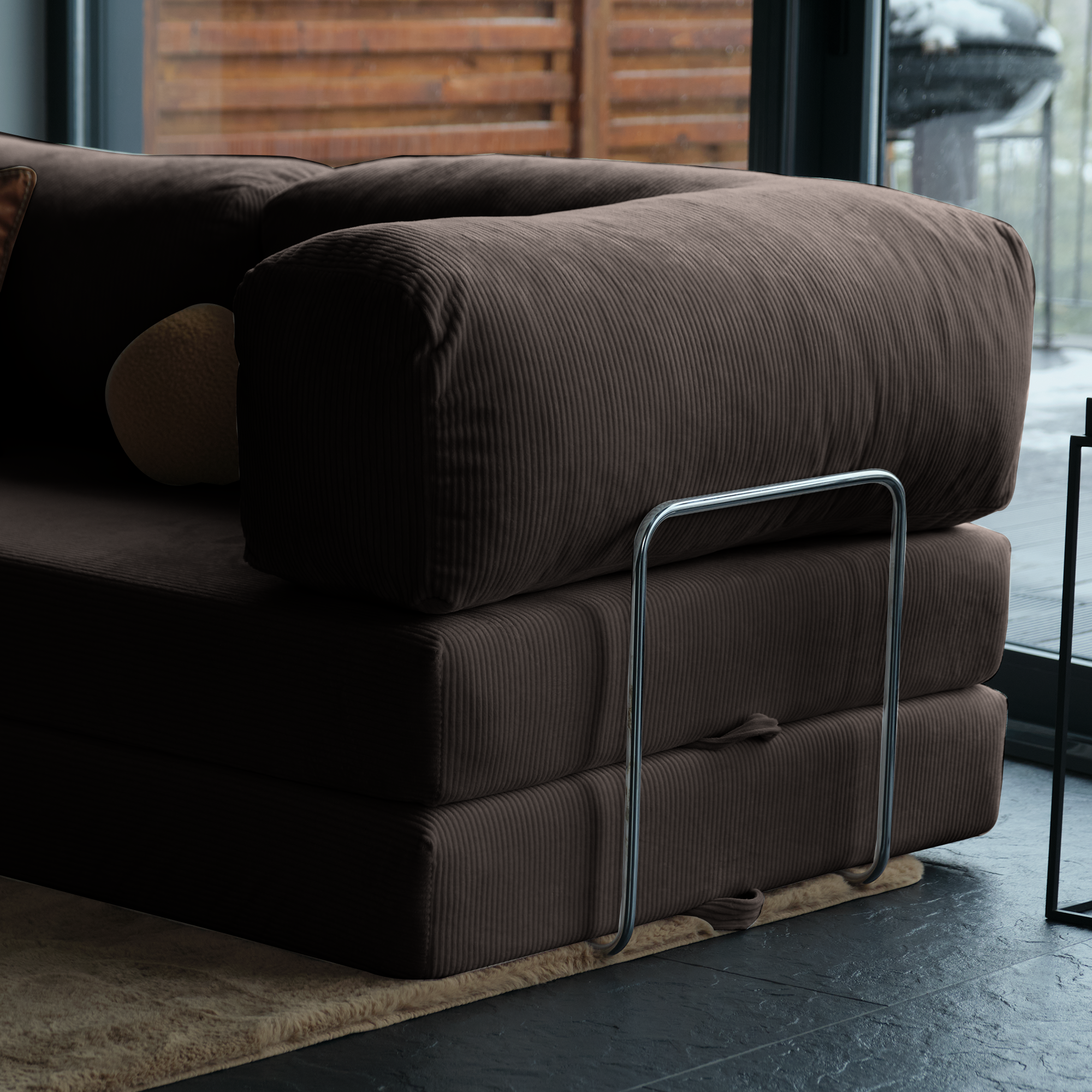 Teddy Corner Sofa Bed- Mustard
