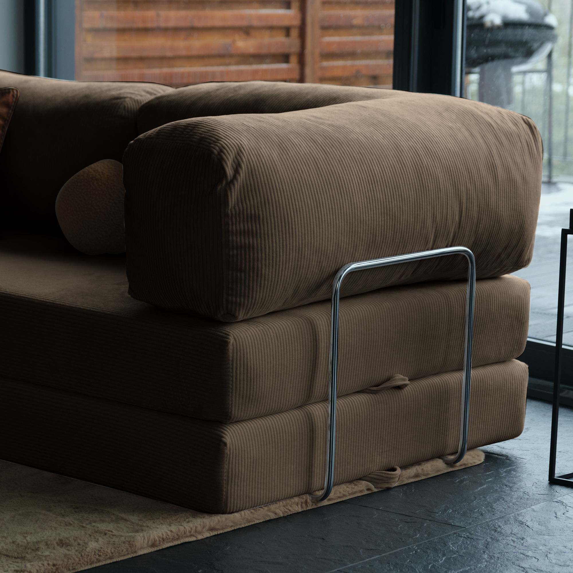 Teddy Corner Sofa Bed- Mustard