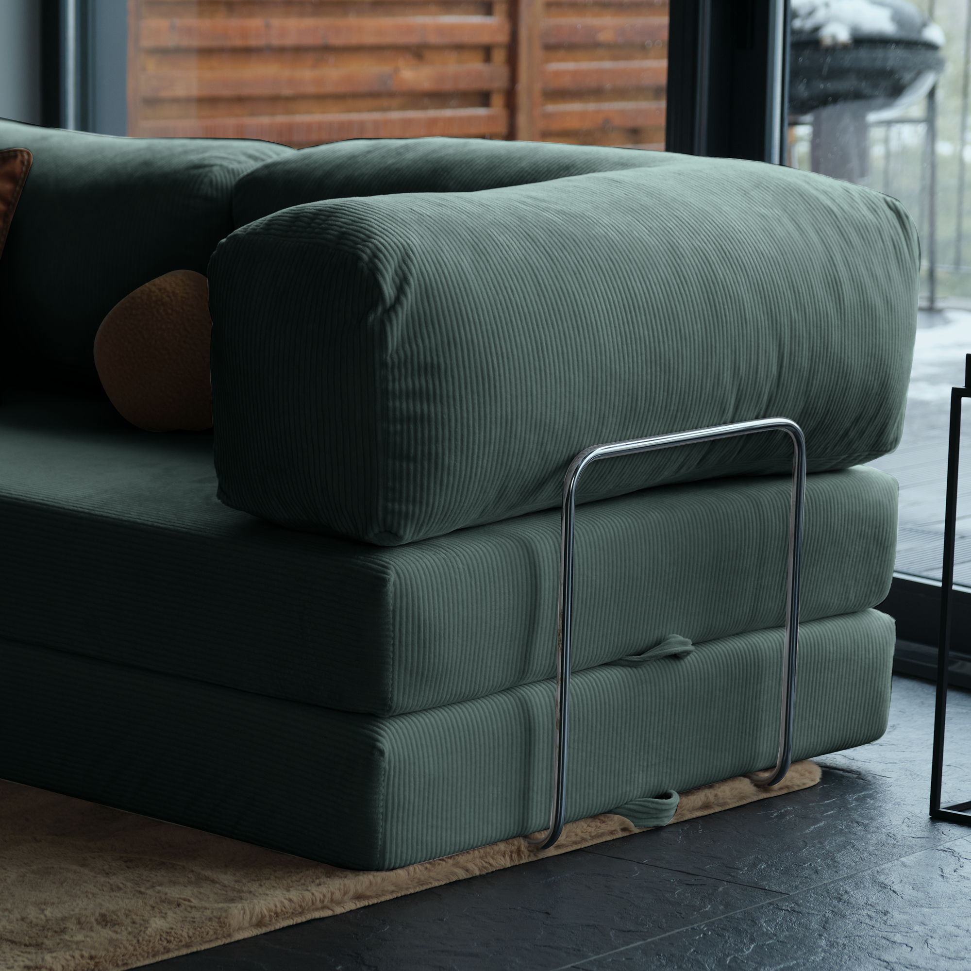 Teddy Corner Sofa Bed- Mustard