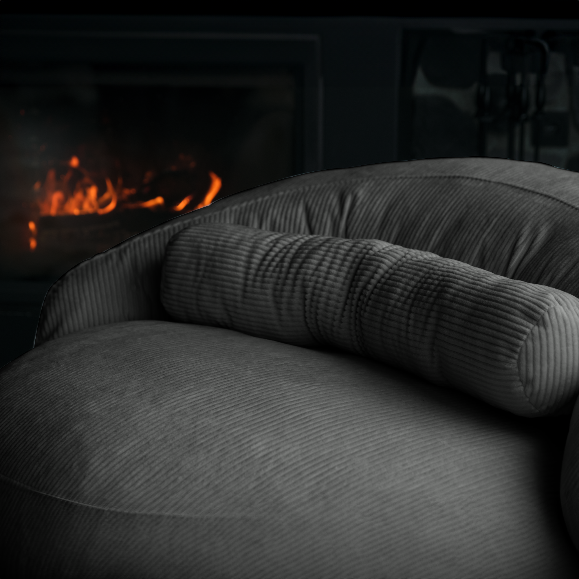 FELIXX Velvet Comfy Modern Pouf - Brick
