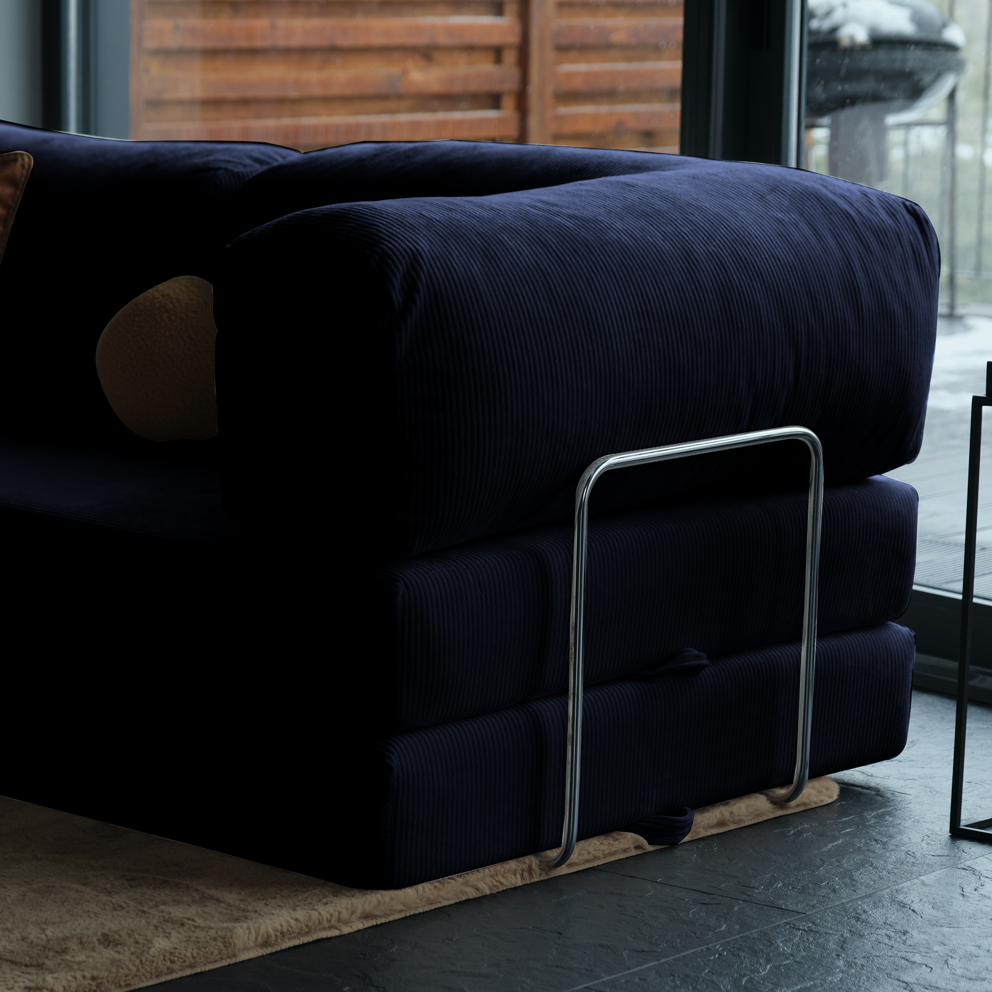 Teddy Corner Sofa Bed- Mustard