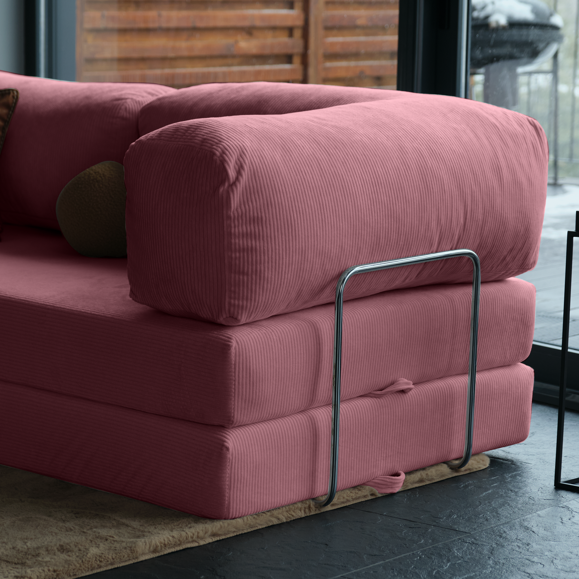Teddy Corner Sofa Bed- Mustard