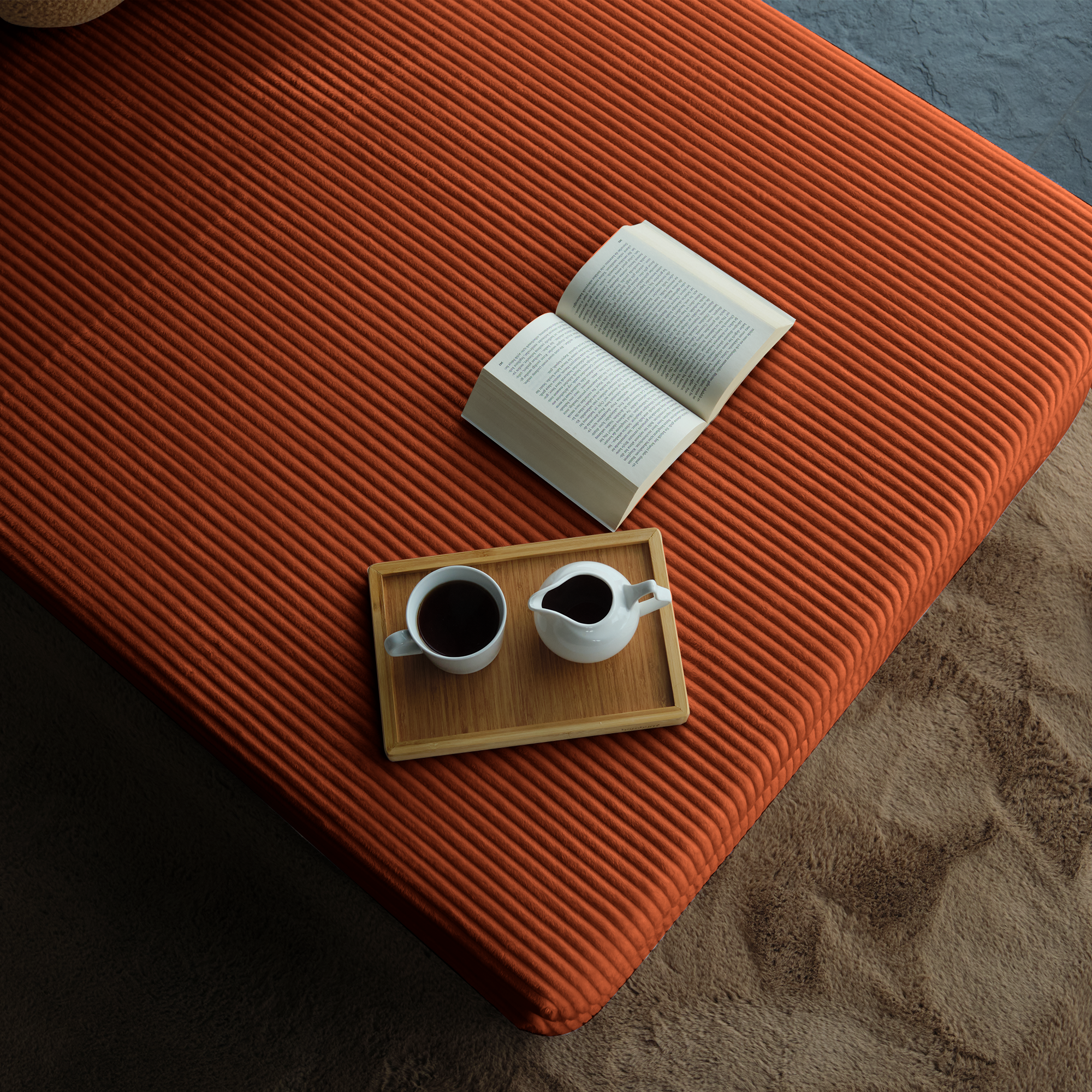 L Form Ultra Comfort Velvet Sofa - Brick