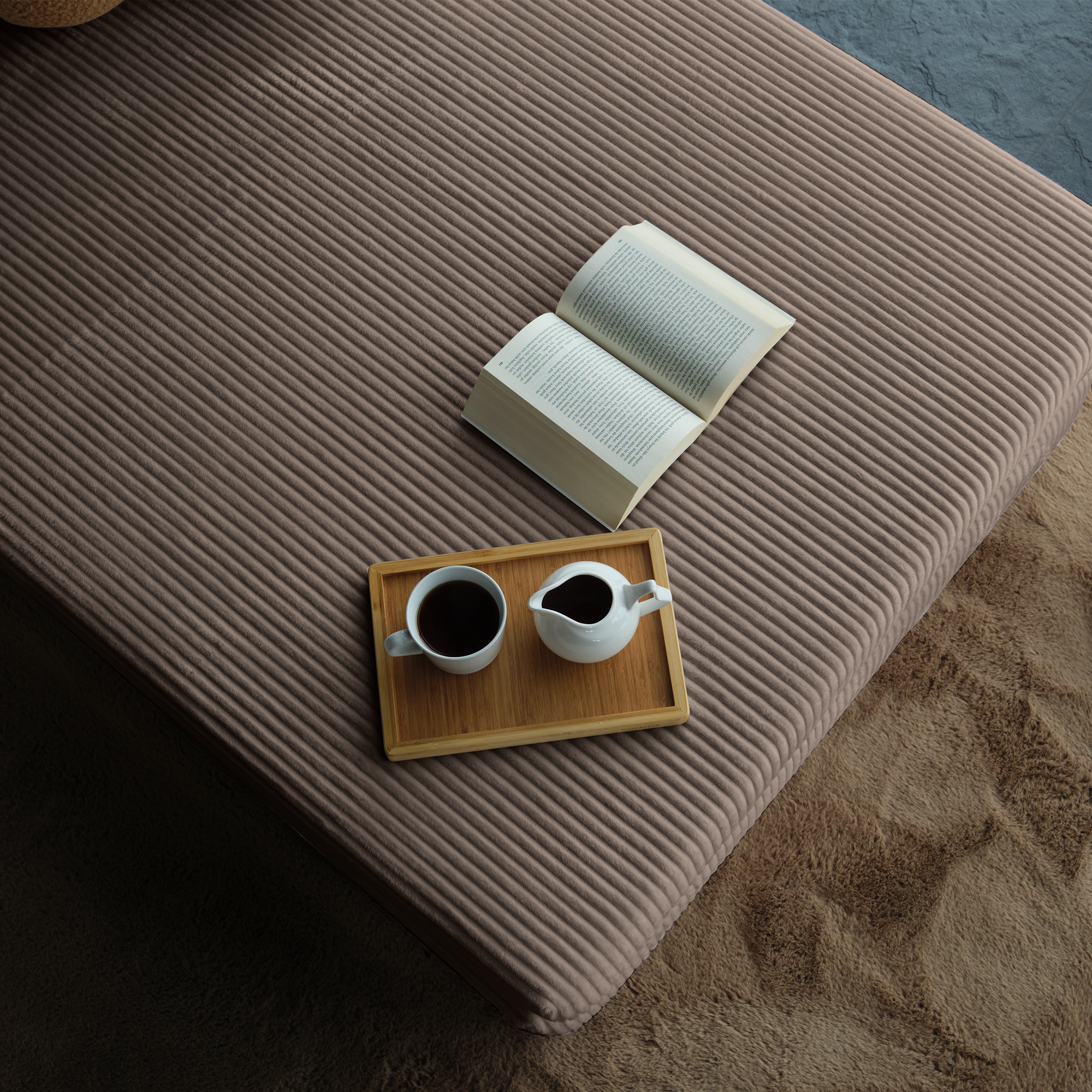 L Form Ultra Comfort Velvet Sofa - Brick