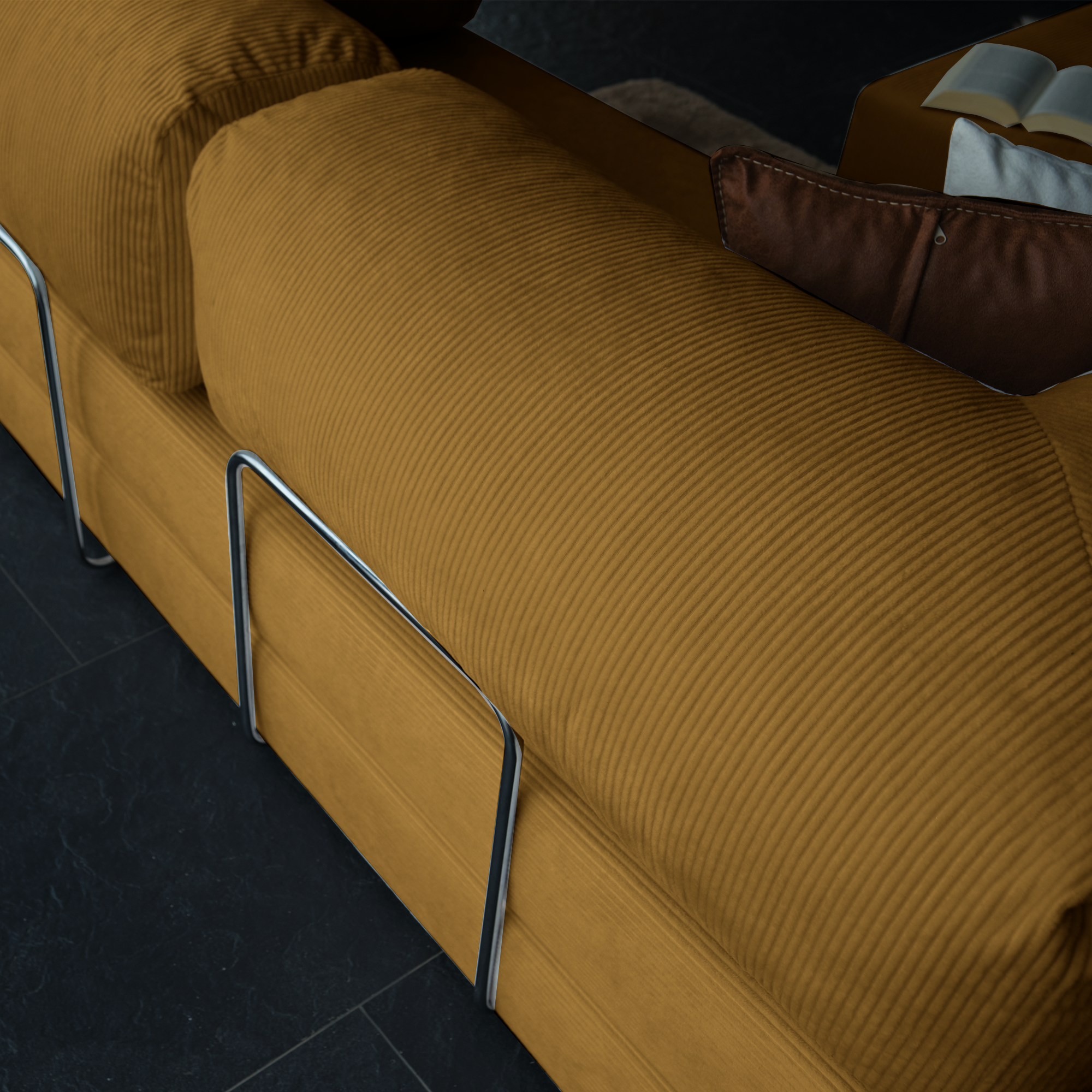 Teddy Corner Sofa Bed- Mustard