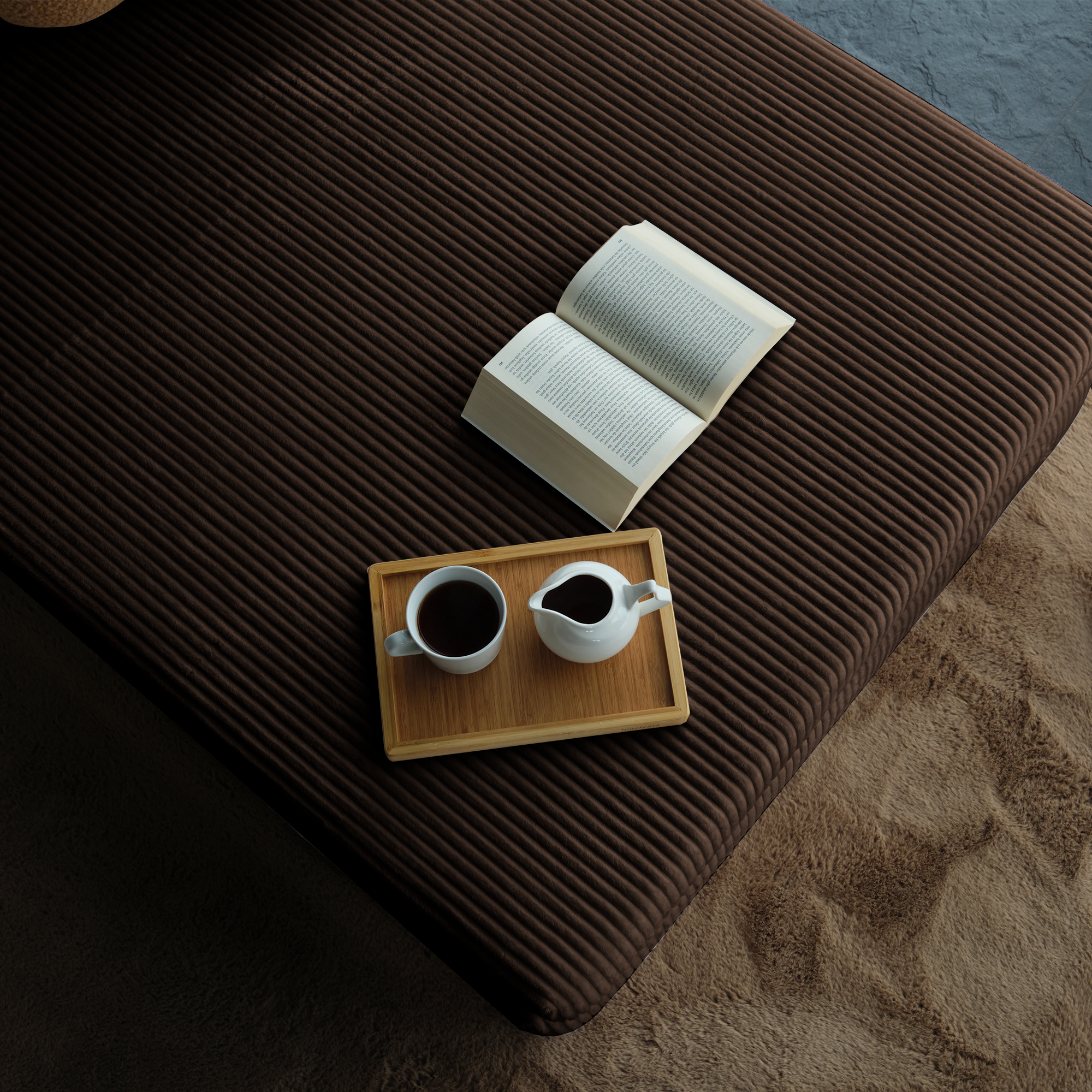L Form Ultra Comfort Velvet Sofa - Brick