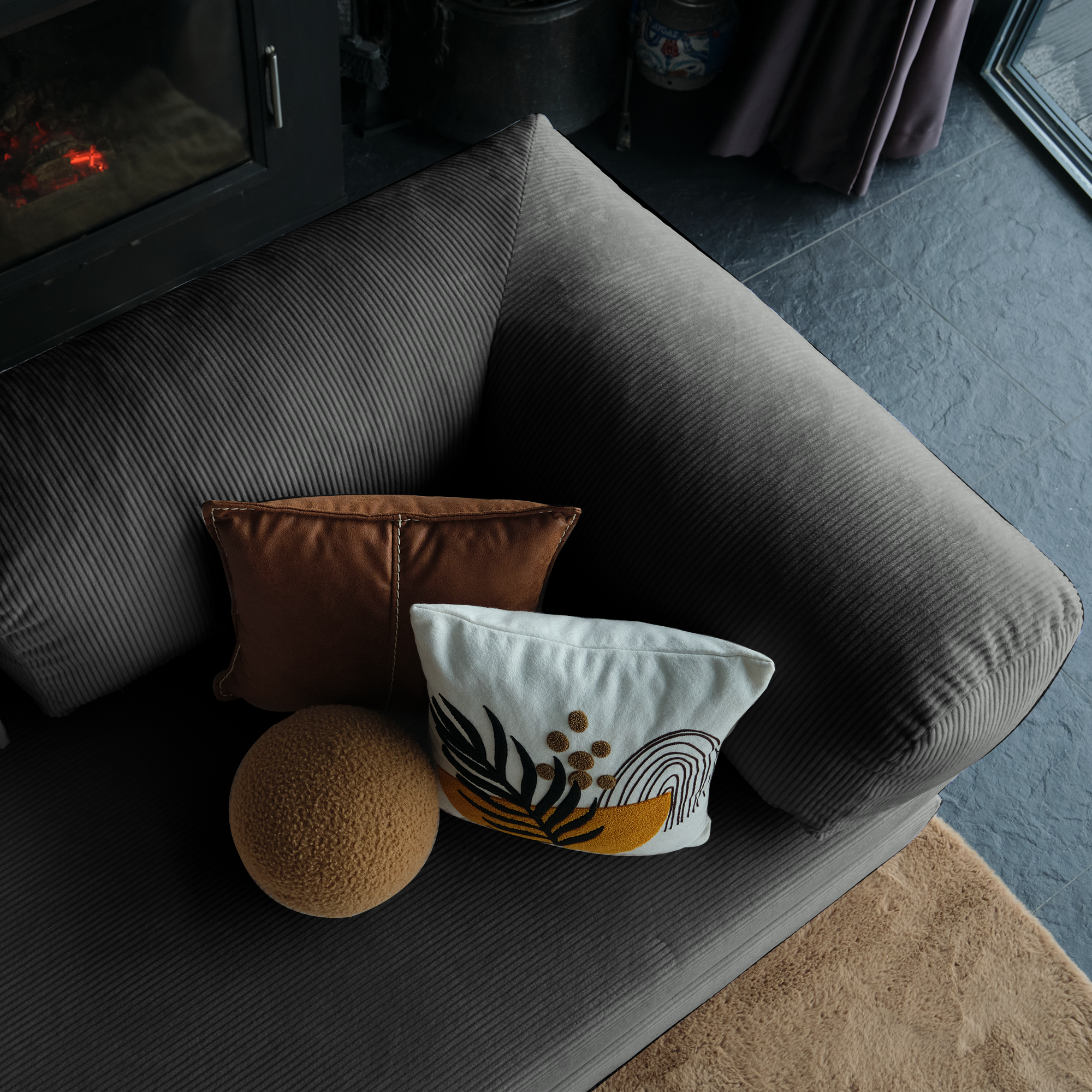 Closed Teddy Sofa With A Cozy, Enveloping Design That Adds Modern Comfort And Warmth To Any Stylish Living Space