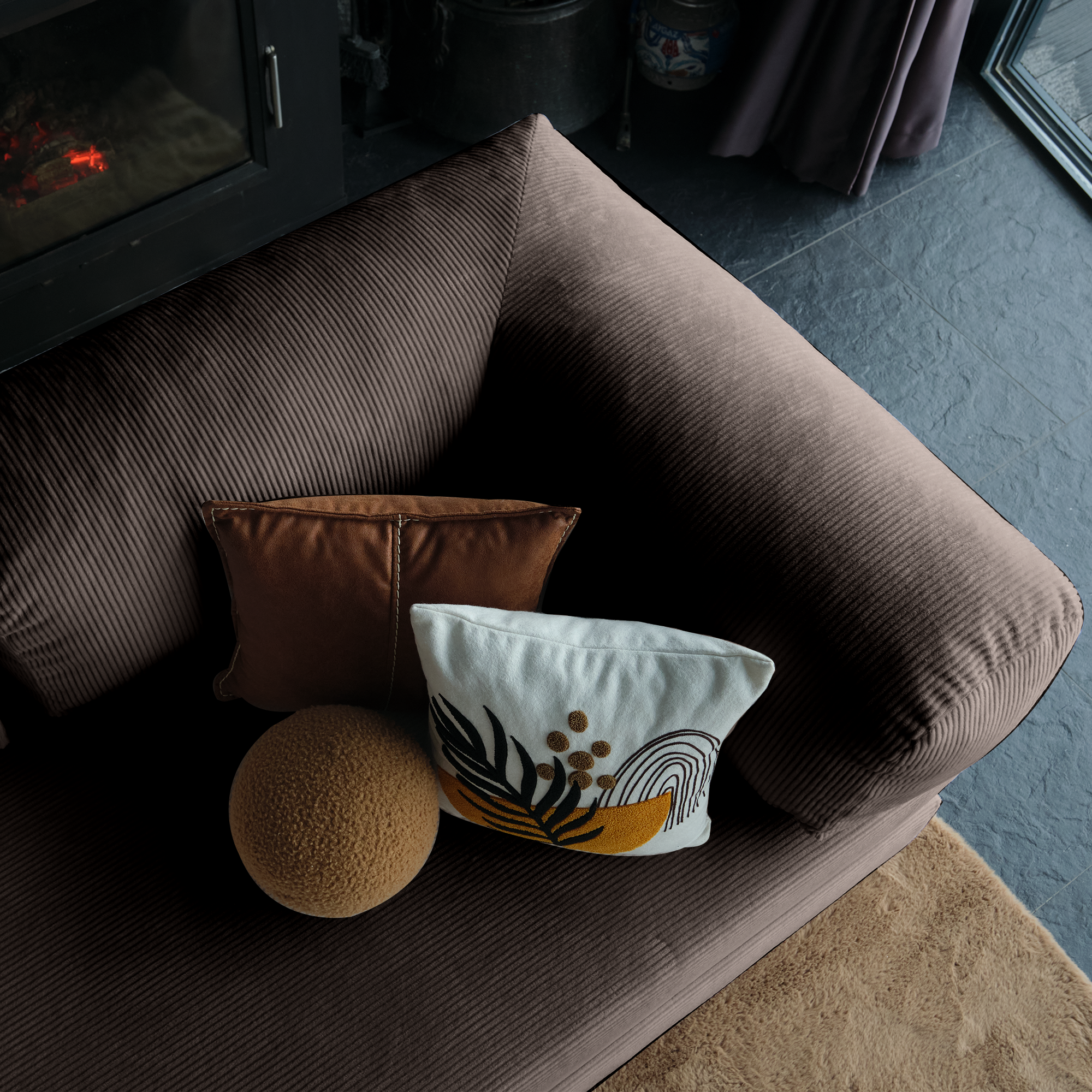 Closed Teddy Sofa With A Cozy, Enveloping Design That Adds Modern Comfort And Warmth To Any Stylish Living Space