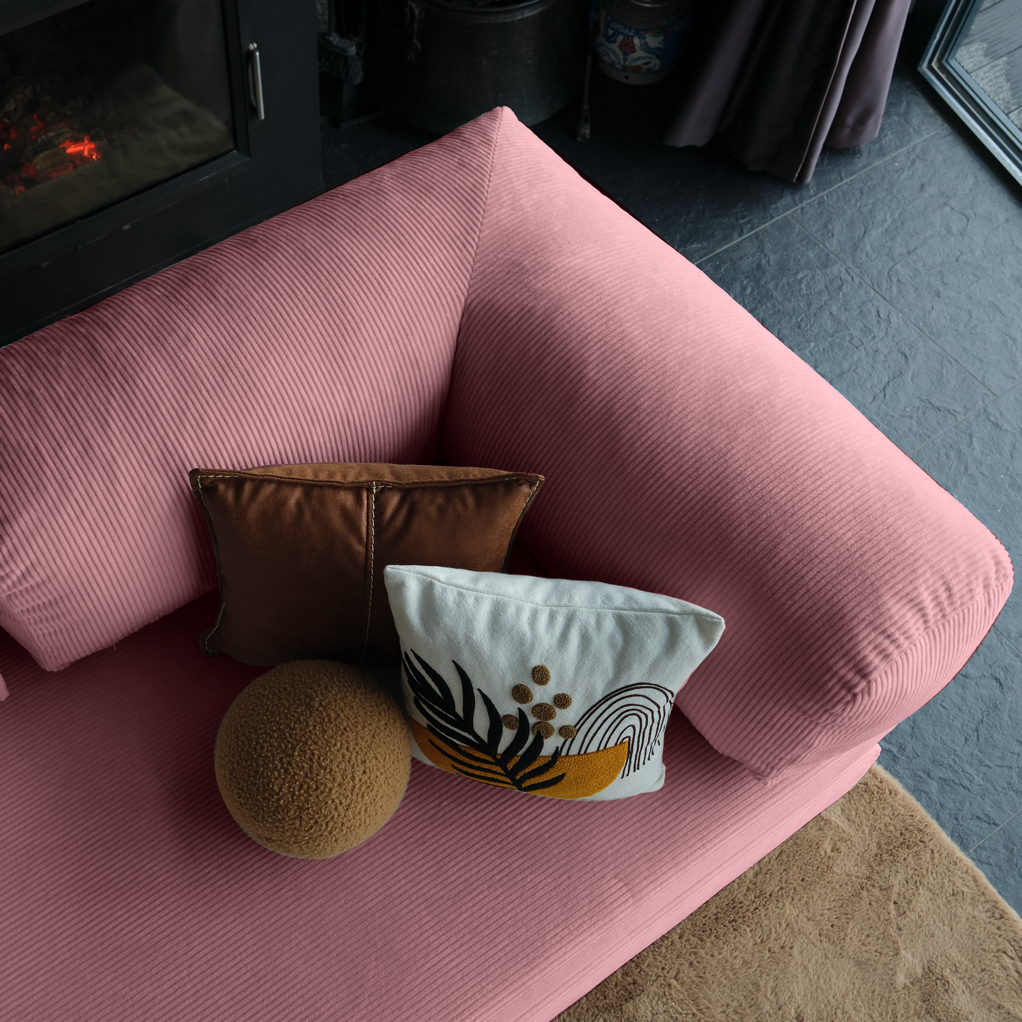 Closed Teddy Sofa With A Cozy, Enveloping Design That Adds Modern Comfort And Warmth To Any Stylish Living Space