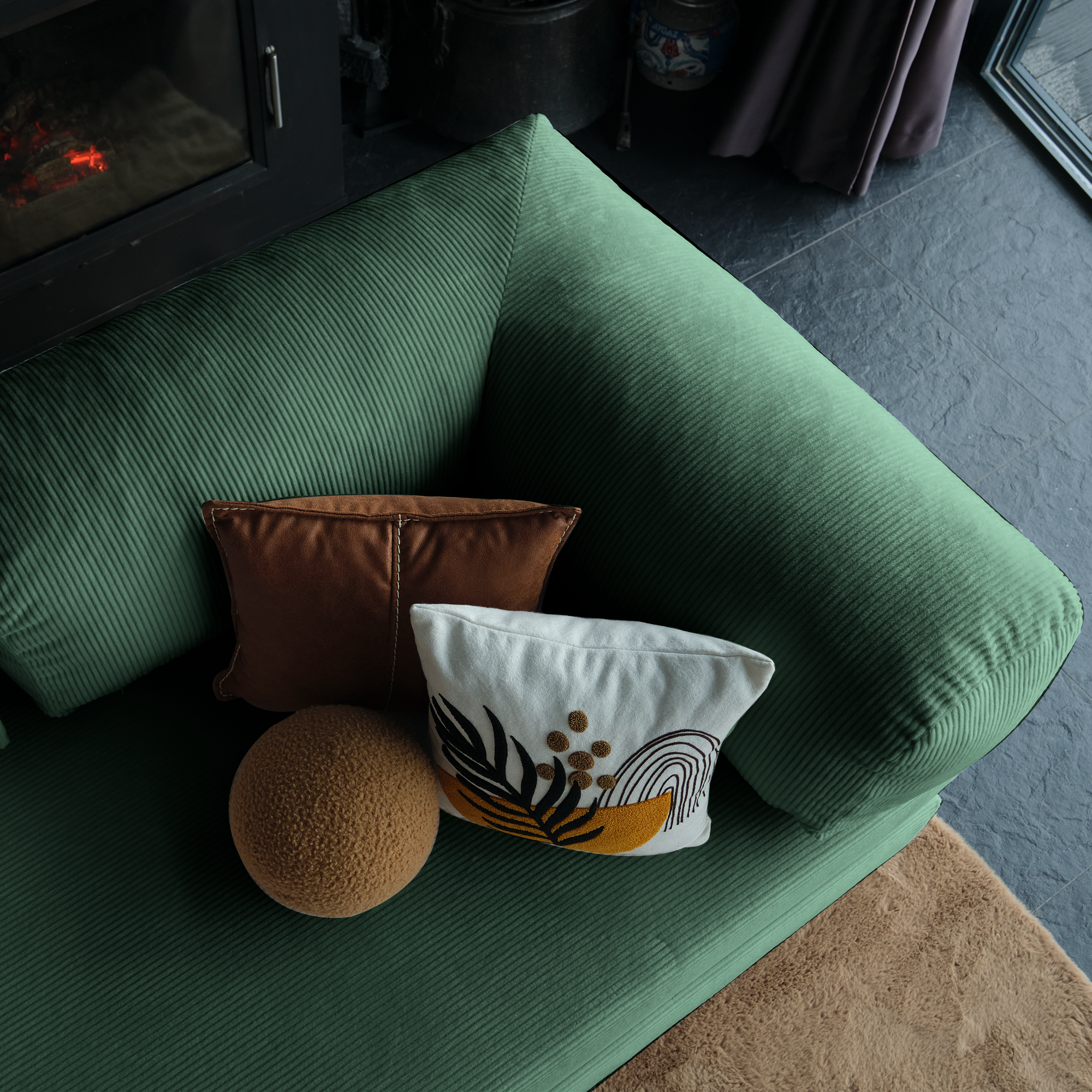 Closed Teddy Sofa With A Cozy, Enveloping Design That Adds Modern Comfort And Warmth To Any Stylish Living Space