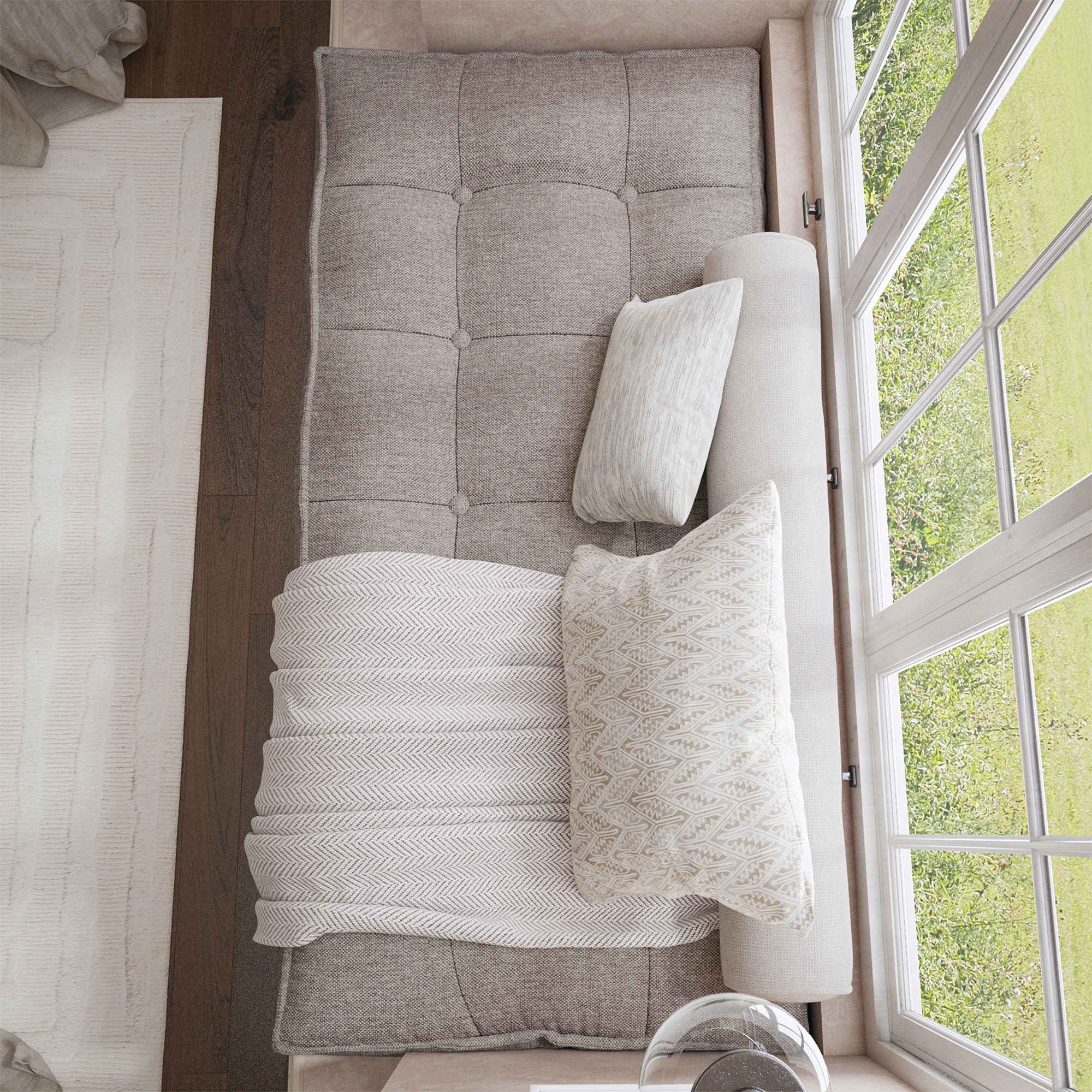 Farmhouse Tufted Bench Cushion Transforms Your Dining Bench With Rustic Style.