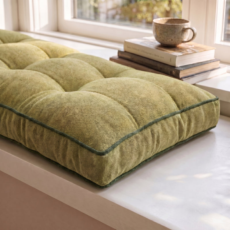 Custom Colorful Piping Tufted Dining Bench Cushion