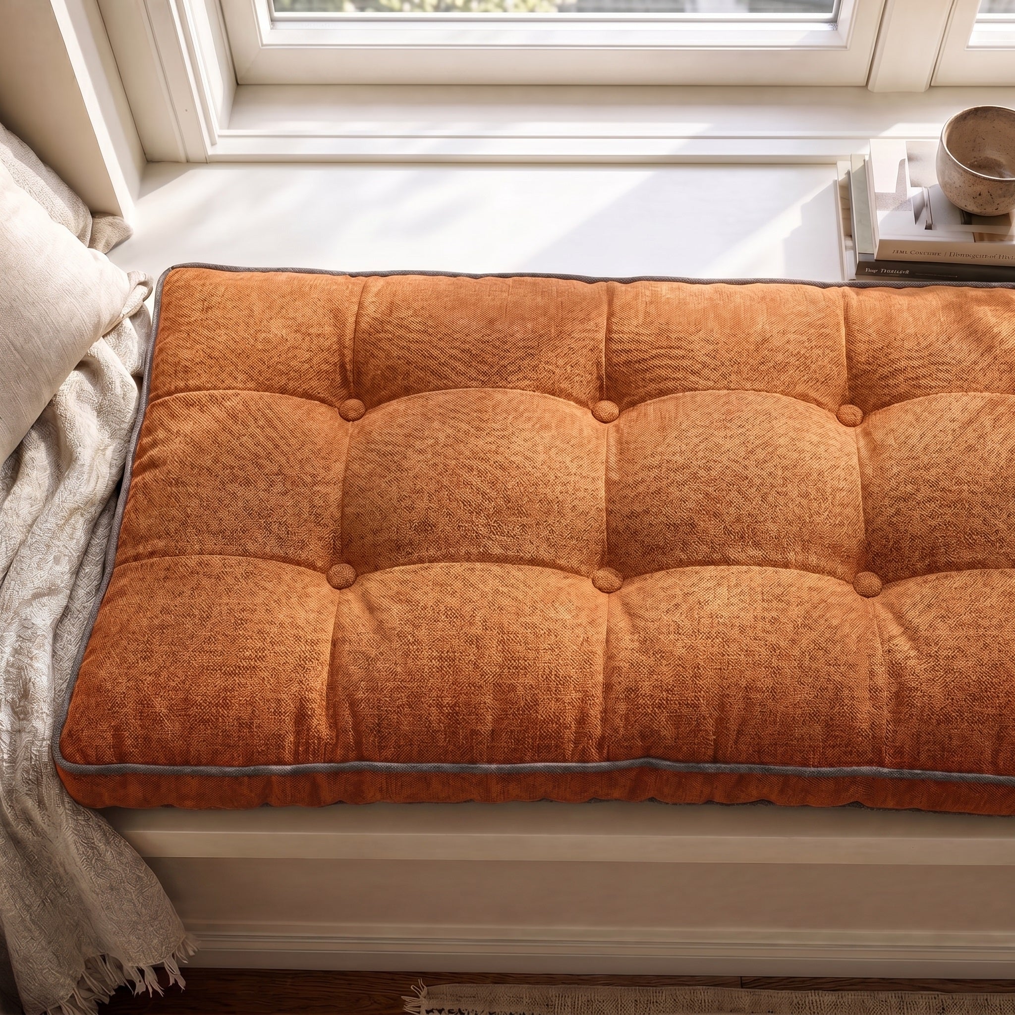 Custom Colorful Piping Tufted Kallax Cushion