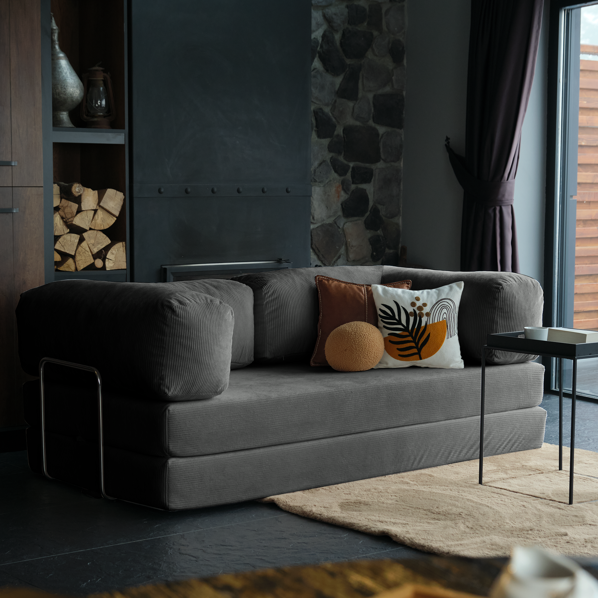 A Soft Teddy Sofa Bed That Blends Modern Comfort With Cozy Design, Perfect For Relaxing Or Hosting Overnight Guests