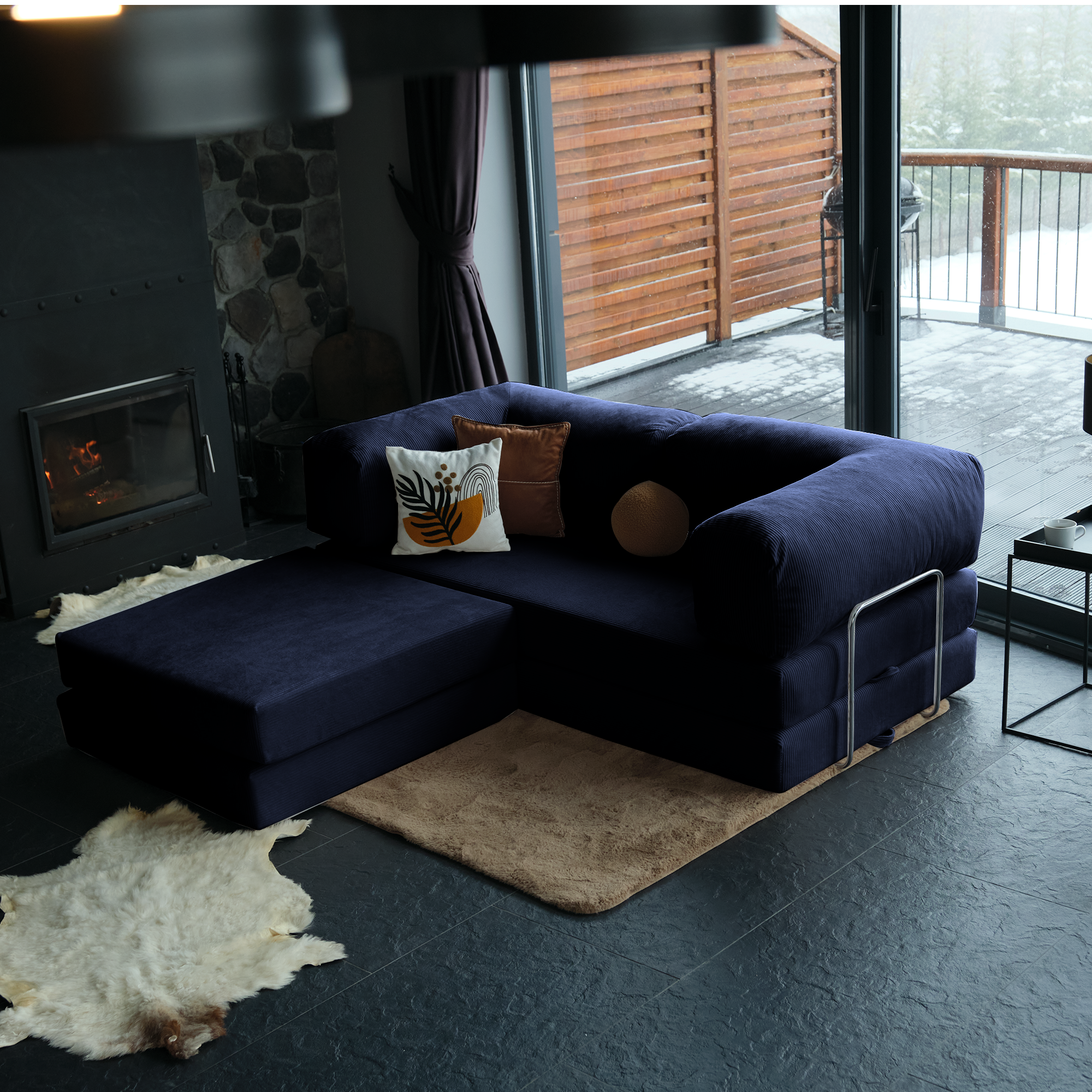 A Soft Teddy Sofa Bed That Blends Modern Comfort With Cozy Design, Perfect For Relaxing Or Hosting Overnight Guests