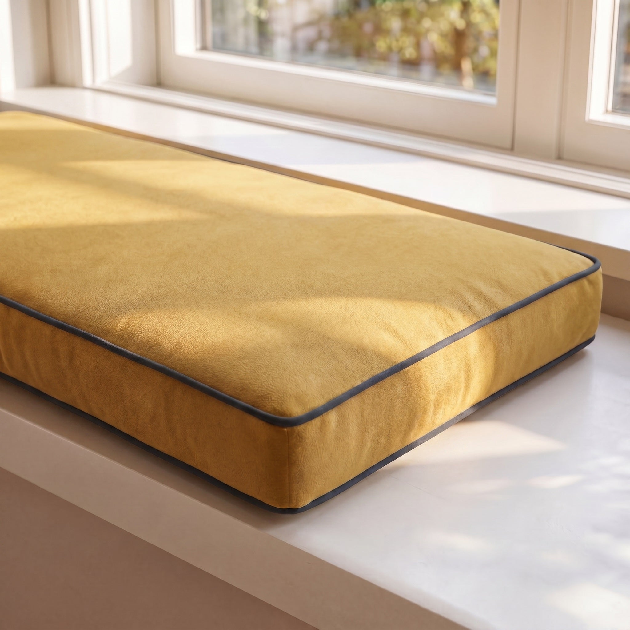 Custom Velvet & Cotton Colorful Piping Flat Seat Cushion