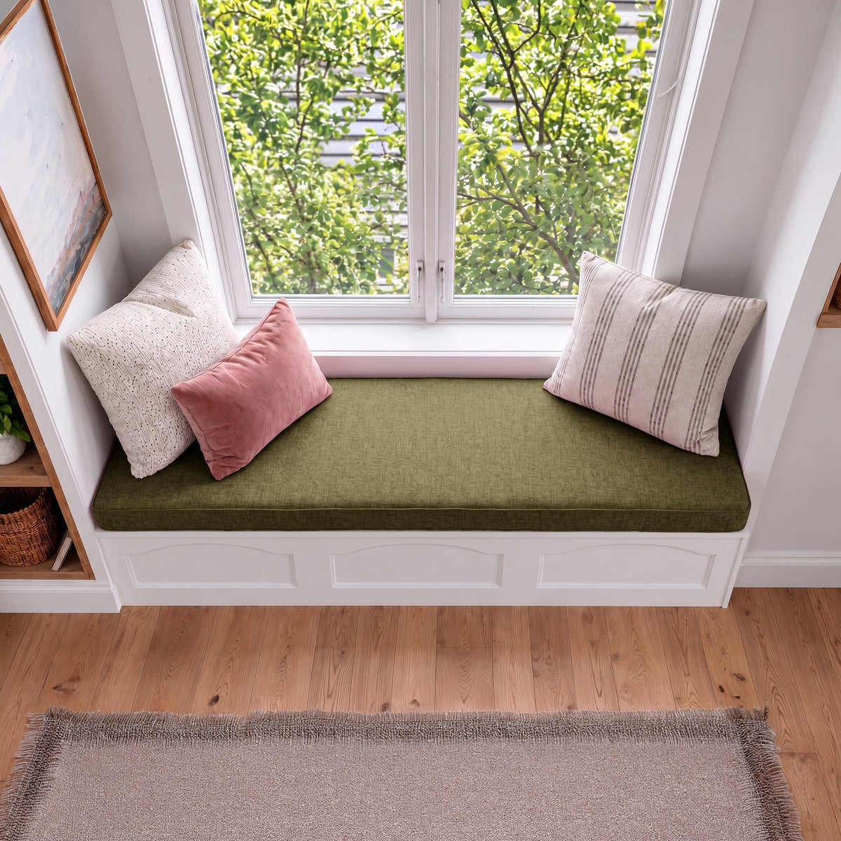Custom Green Flat Bench Cushion Cover - RS/10