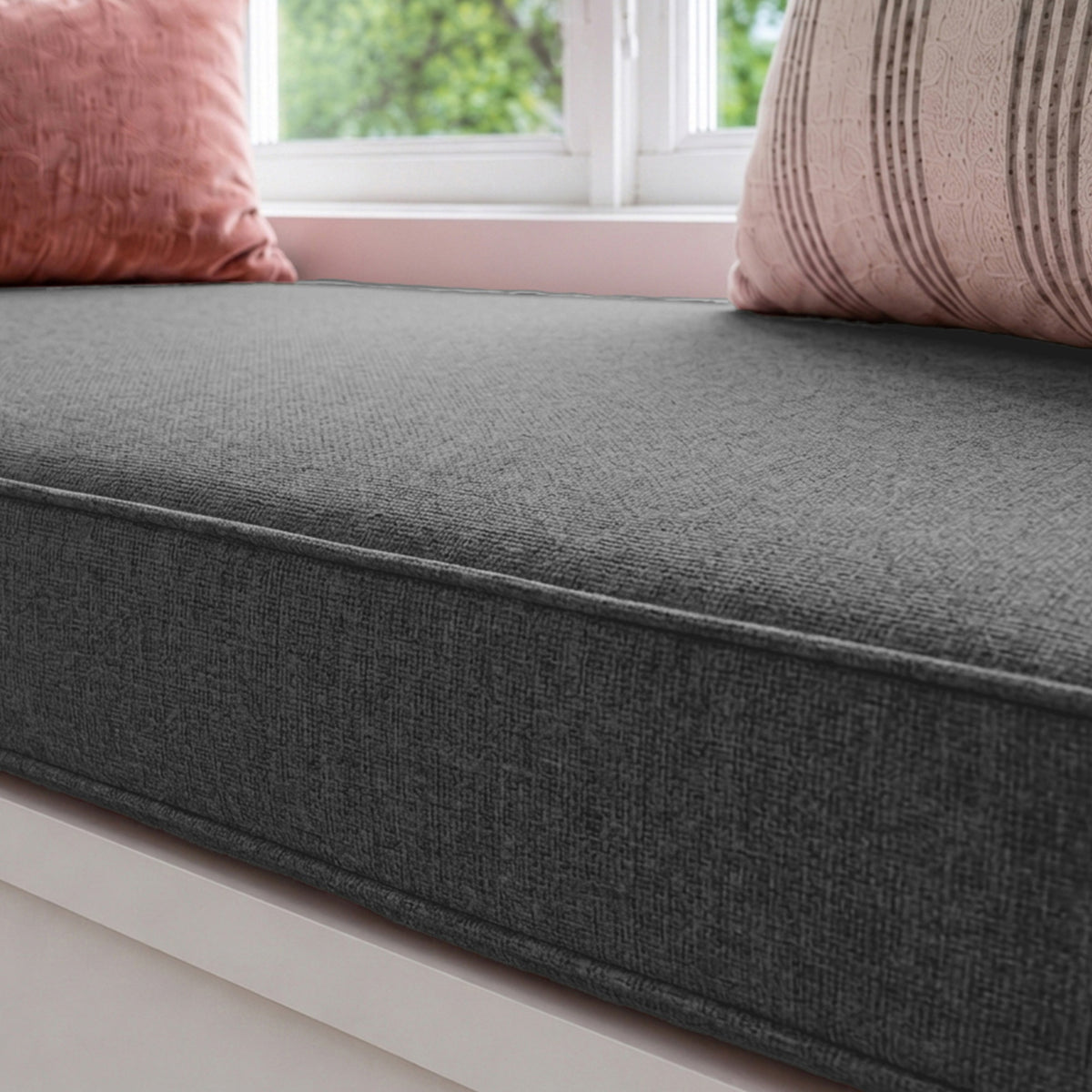Custom Charcoal Flat Bench Cushion Cover - RS/14