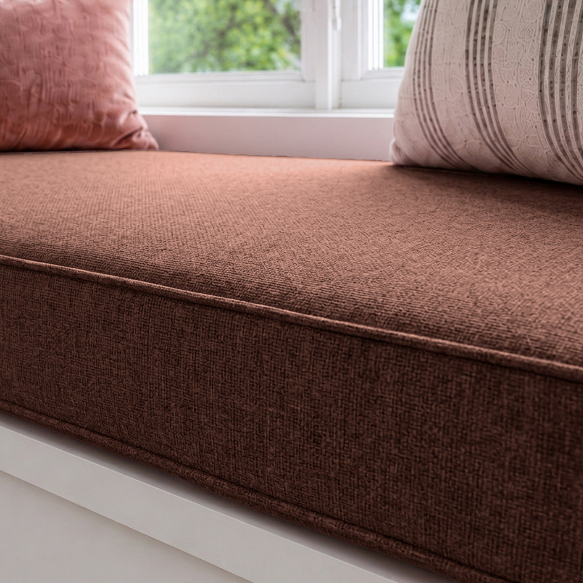 Custom Dark Brown Flat Bench Cushion Cover - RS/15
