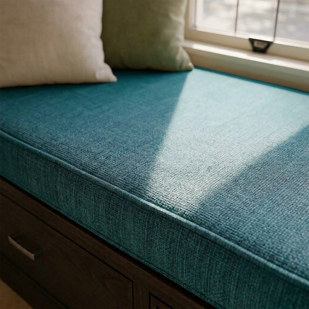 Custom Turquoise Flat Bench Cushion Cover - RS/16