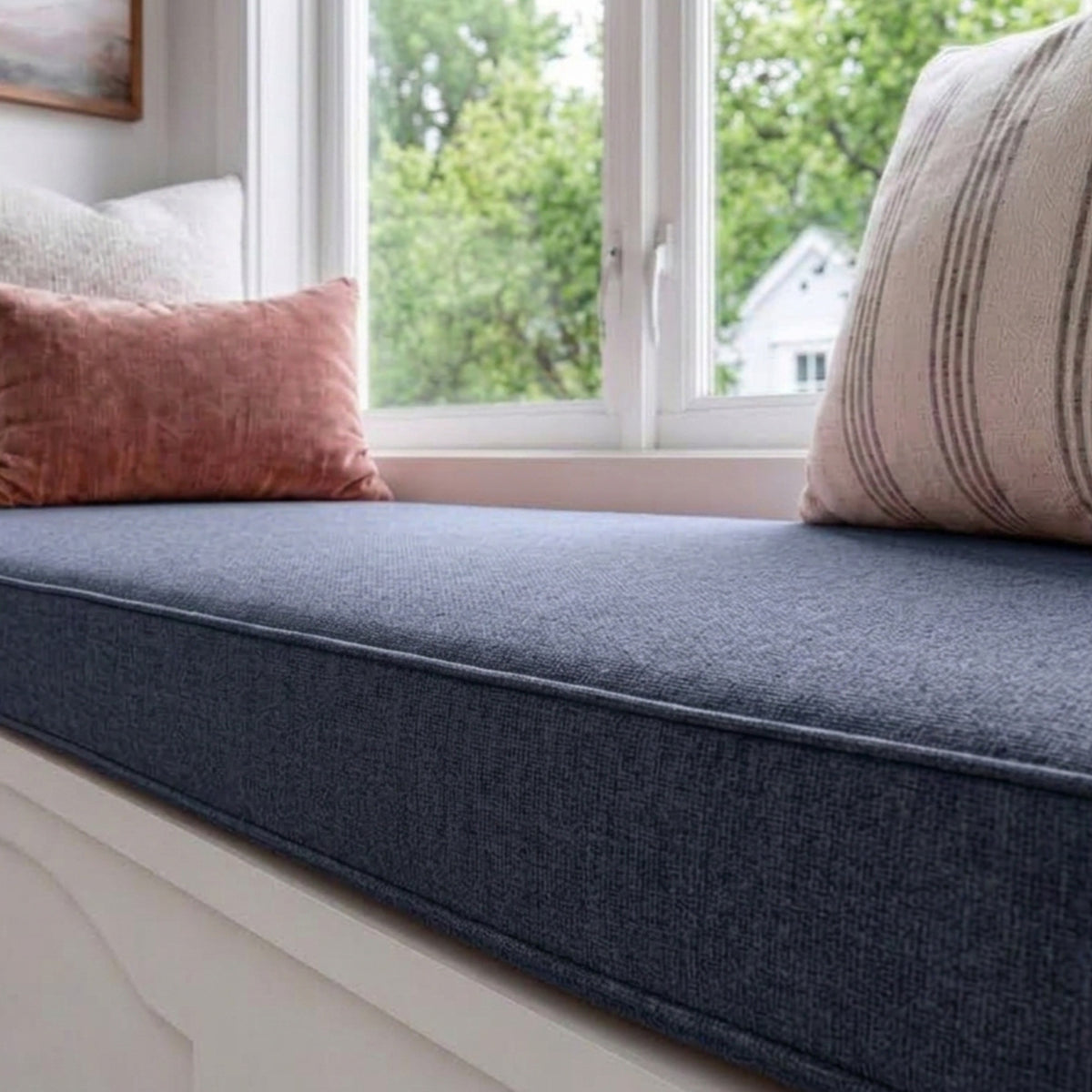 Custom Navy Flat Bench Cushion Cover - RS/17