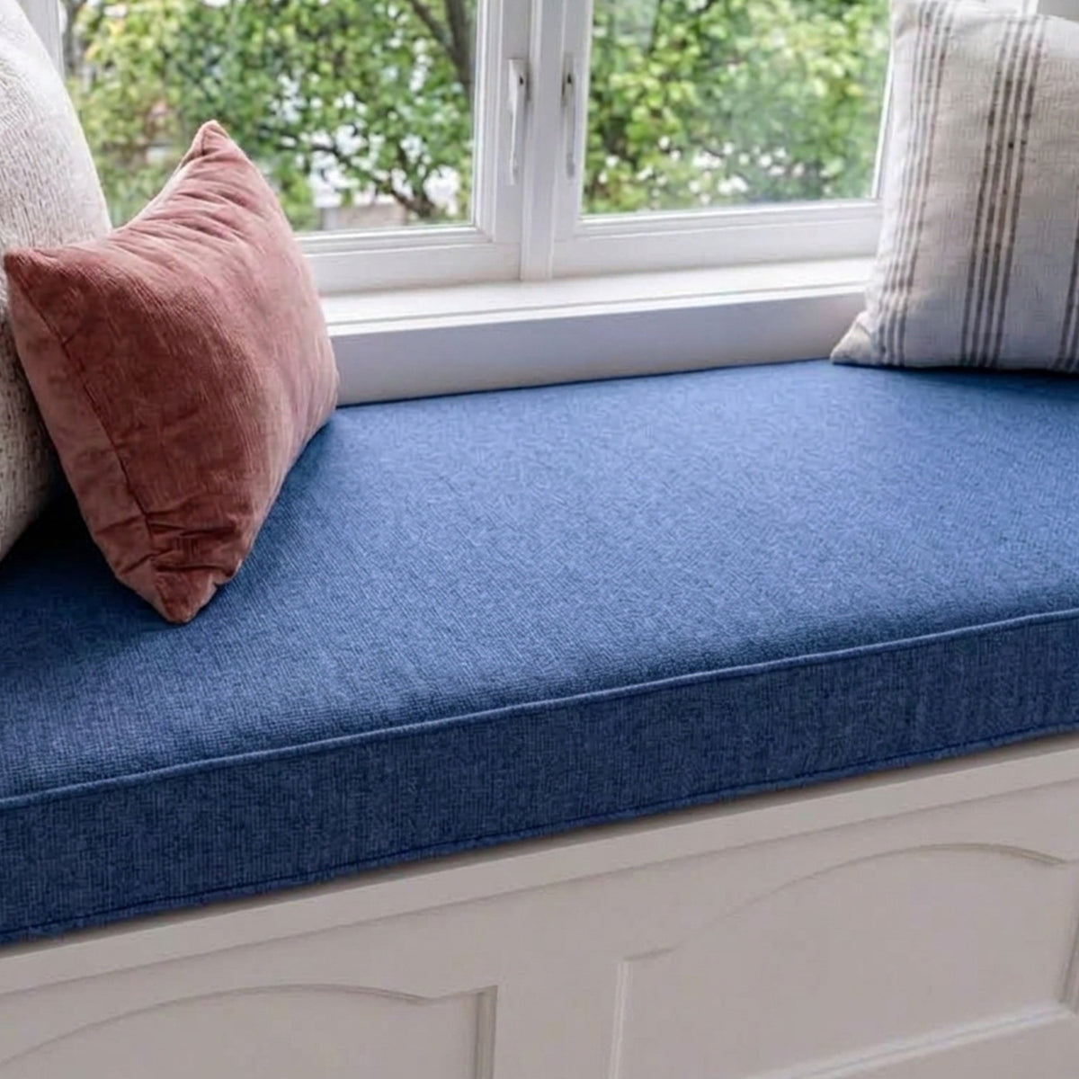 Custom Blue Flat Bench Seat Cushion Cover - RS/18