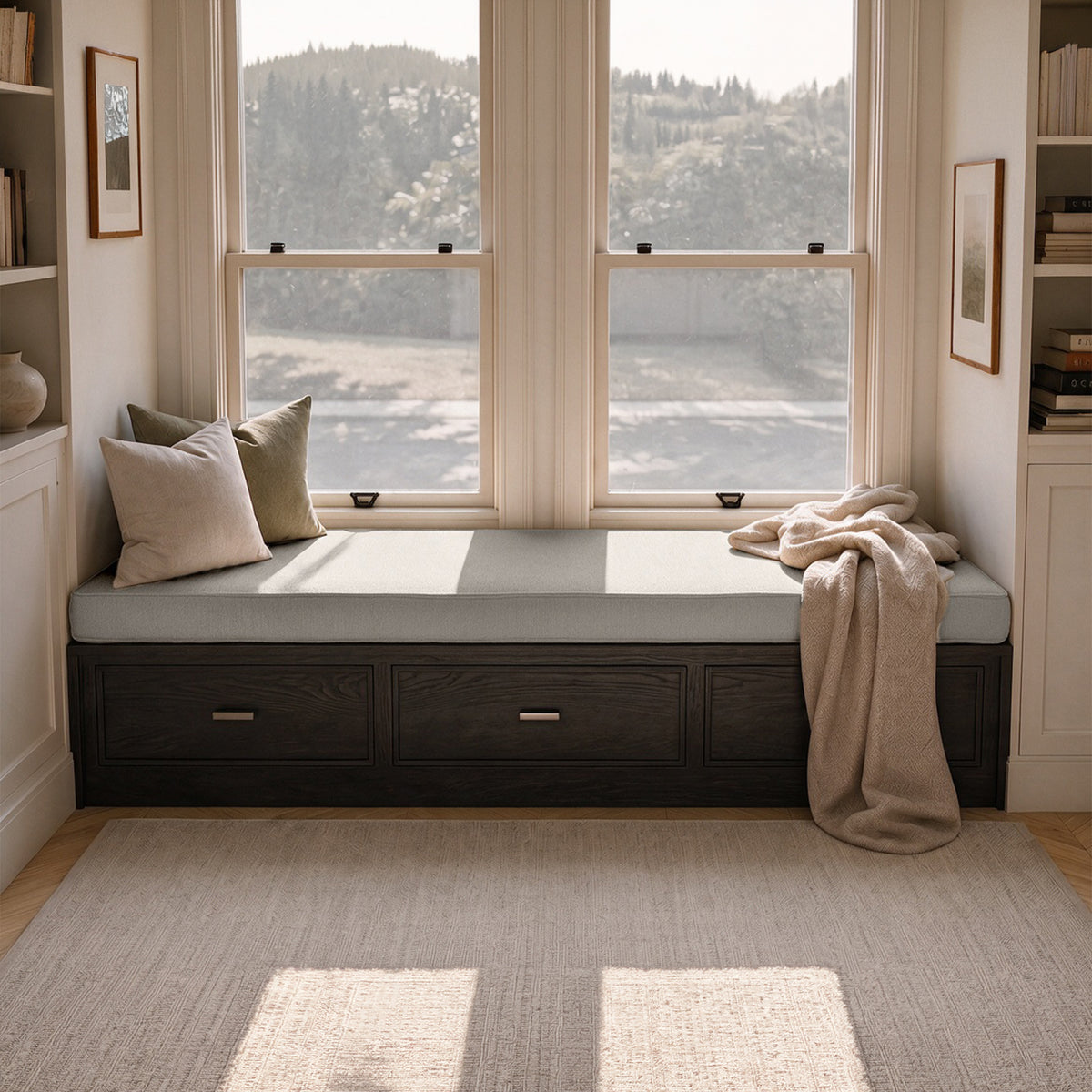 Custom Gray Flat Bench Seat Cushion Cover - RS/2
