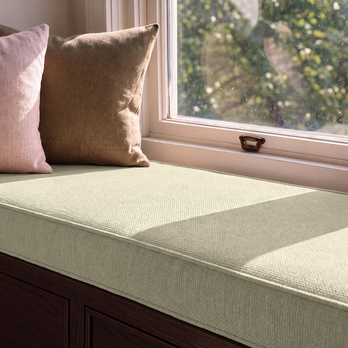 Custom Beige Flat Bench Cushion Cover - RS/3