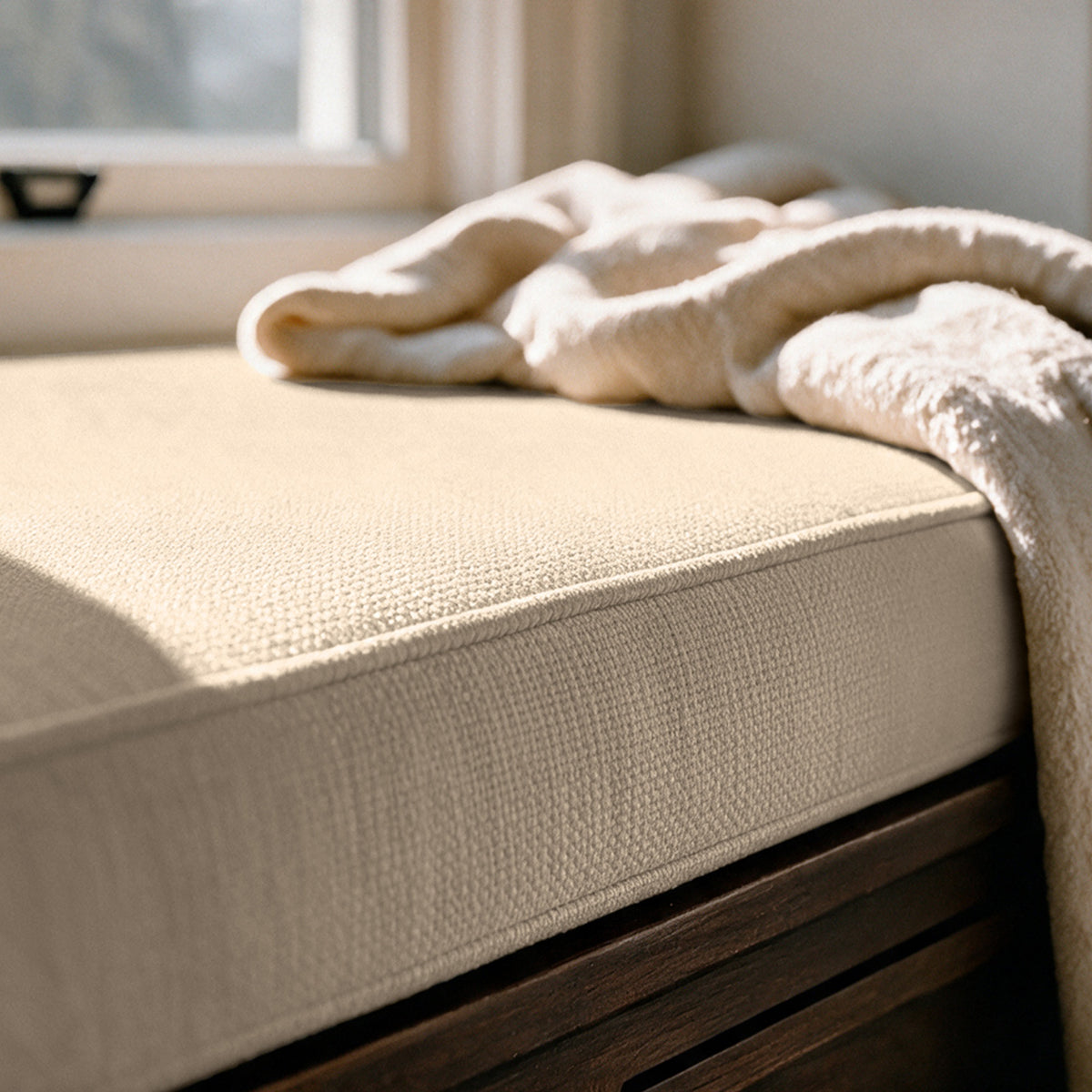 Custom Beige Flat Bench Cushion Cover - RS/3
