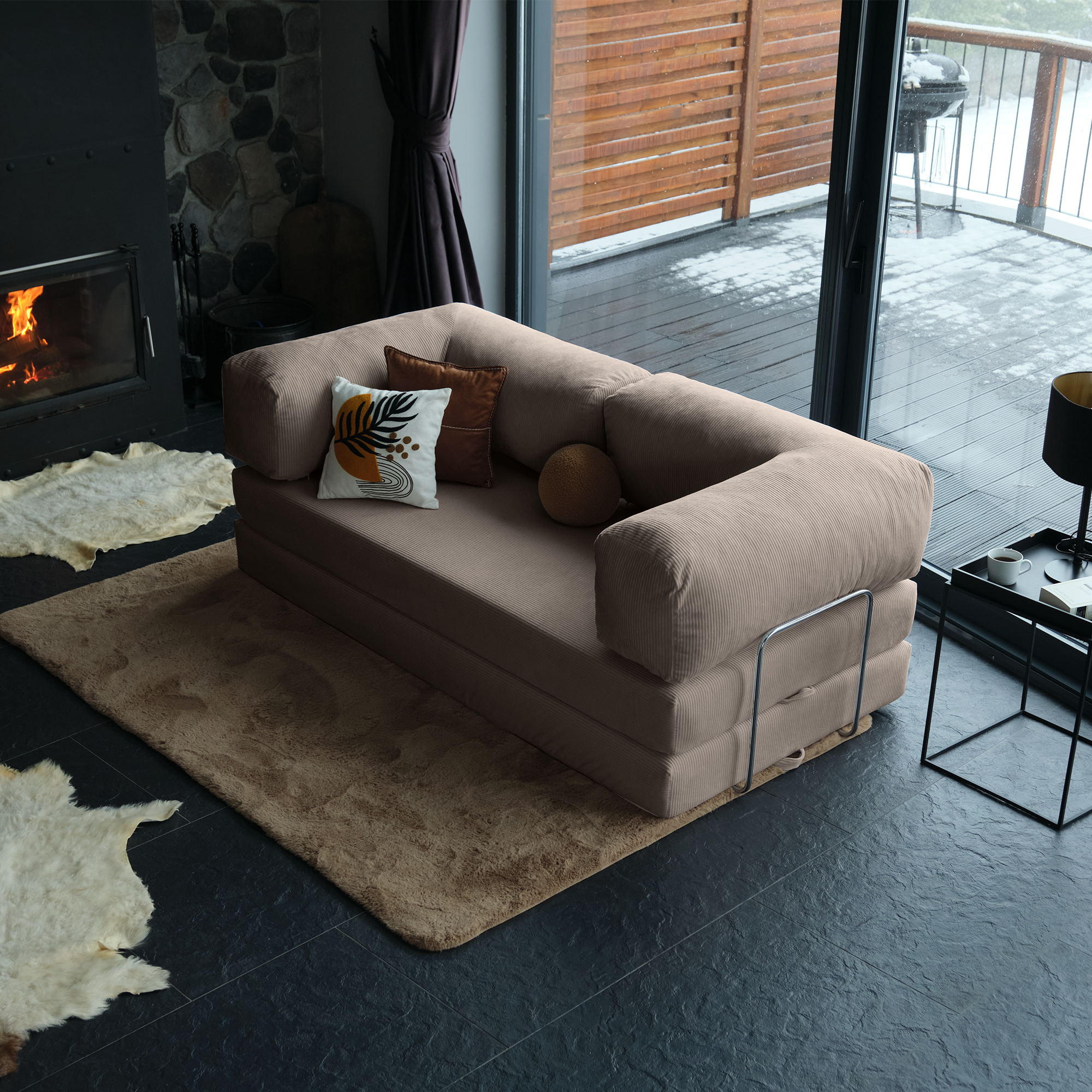 Teddy Sofa Bed - Light Coffee