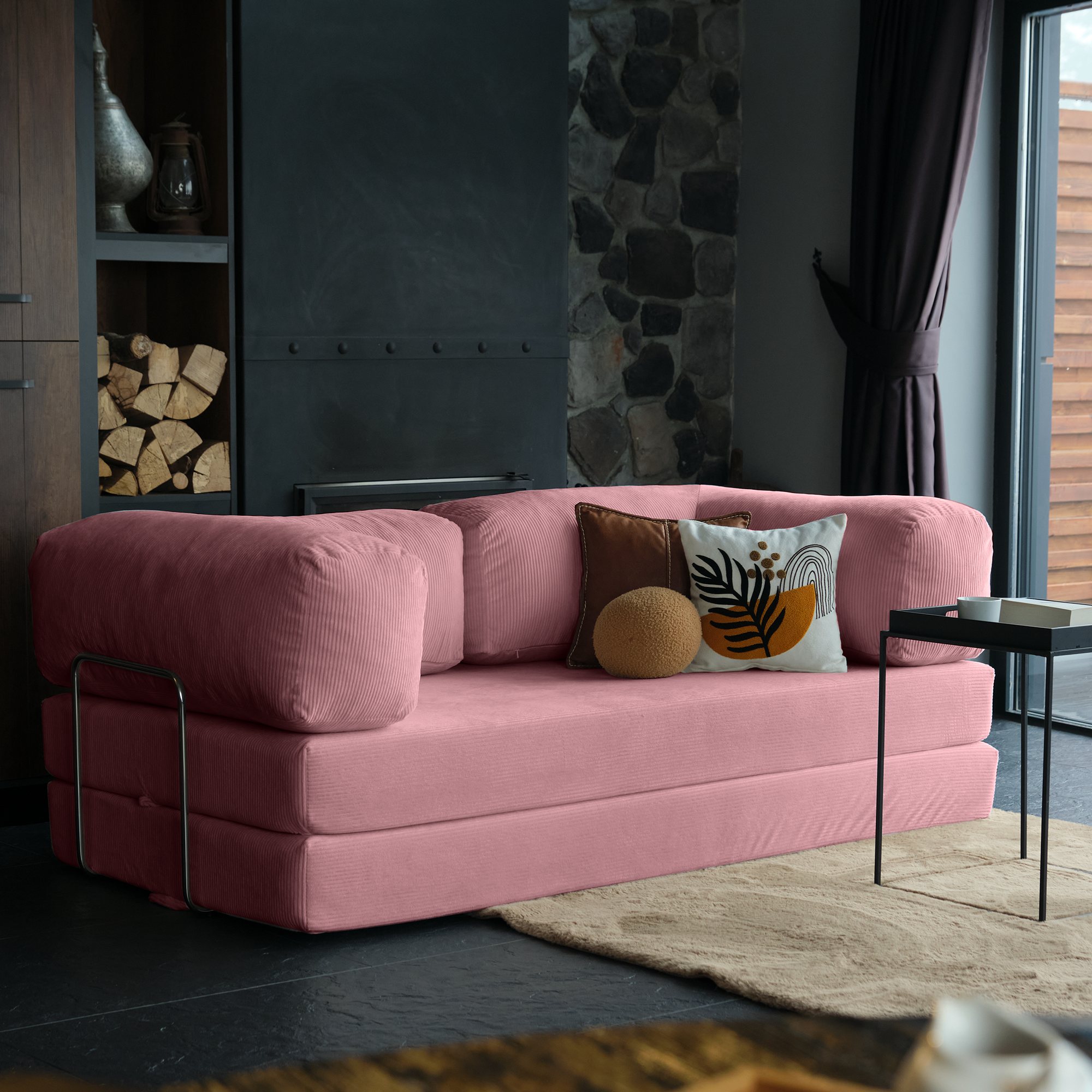 Teddy Sofa Bed - Pink