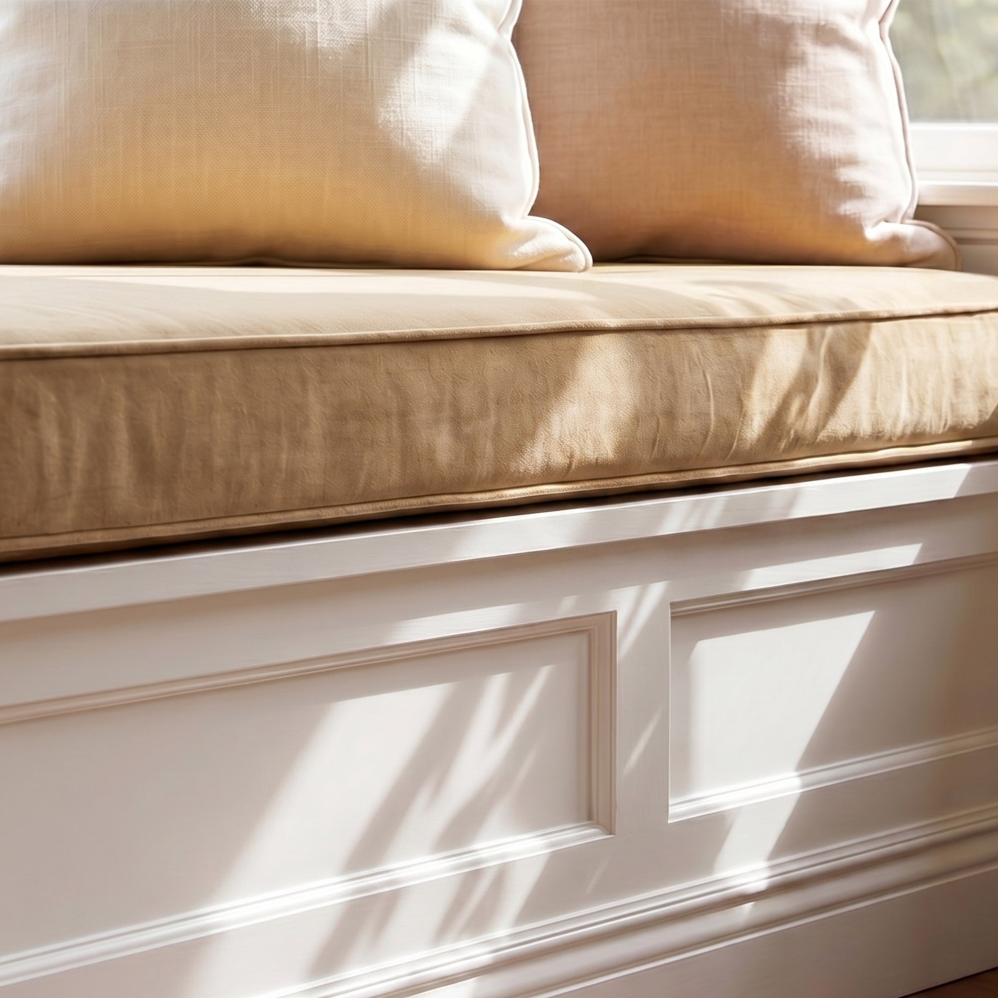Custom Velvet & Cotton Bronze Flat Window Seat Cushion COVER - Baby 6