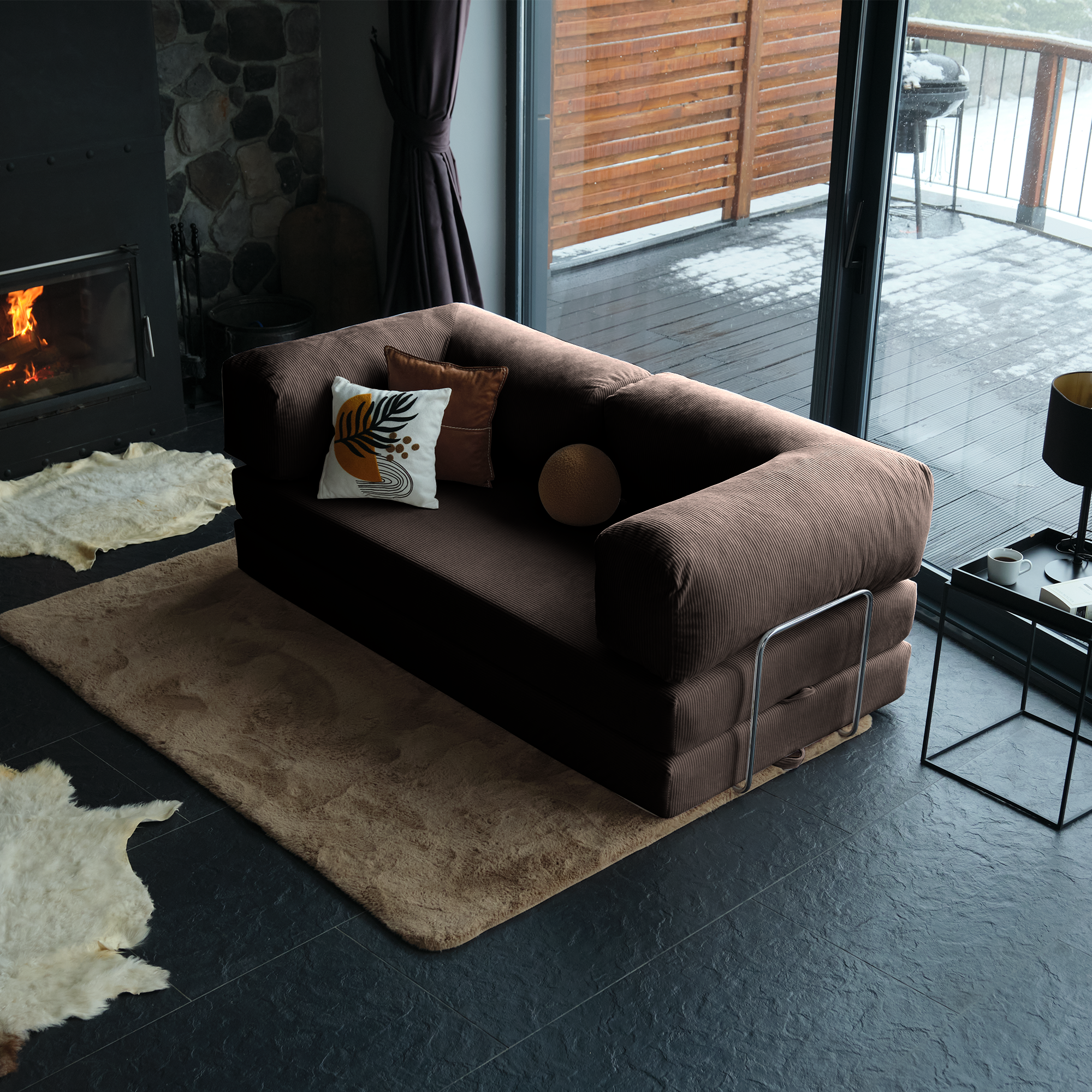 Teddy Sofa Bed - Dark Coffee
