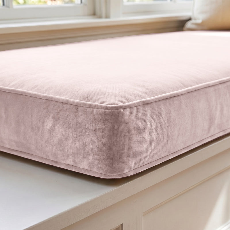 Custom Velvet & Cotton Dusty Pink Flat Window Seat Cushion COVER - Baby 10
