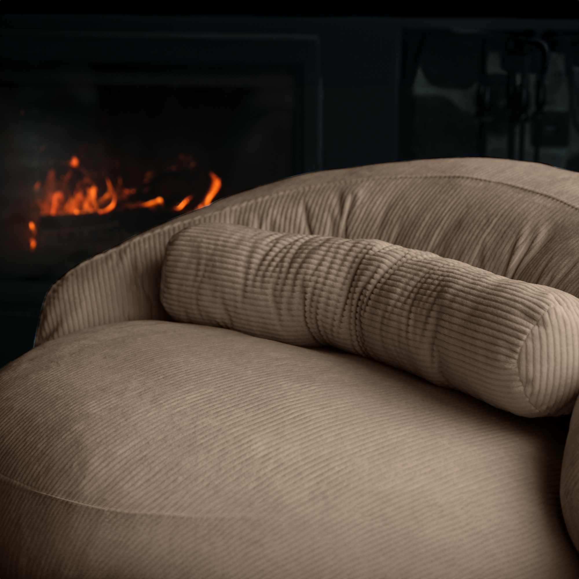 FELIXX Velvet Comfy Modern Pouf - Anthracite