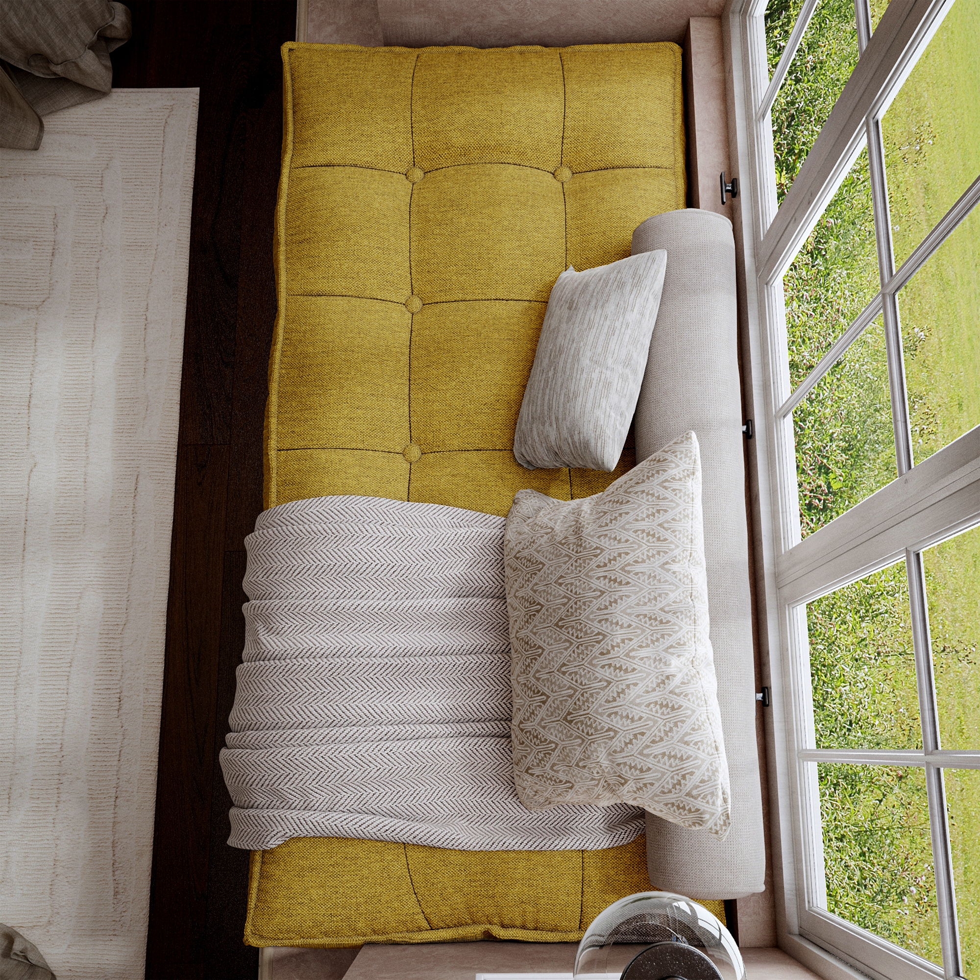 Farmhouse Tufted Bench Cushion Transforms Your Dining Bench With Rustic Style.
