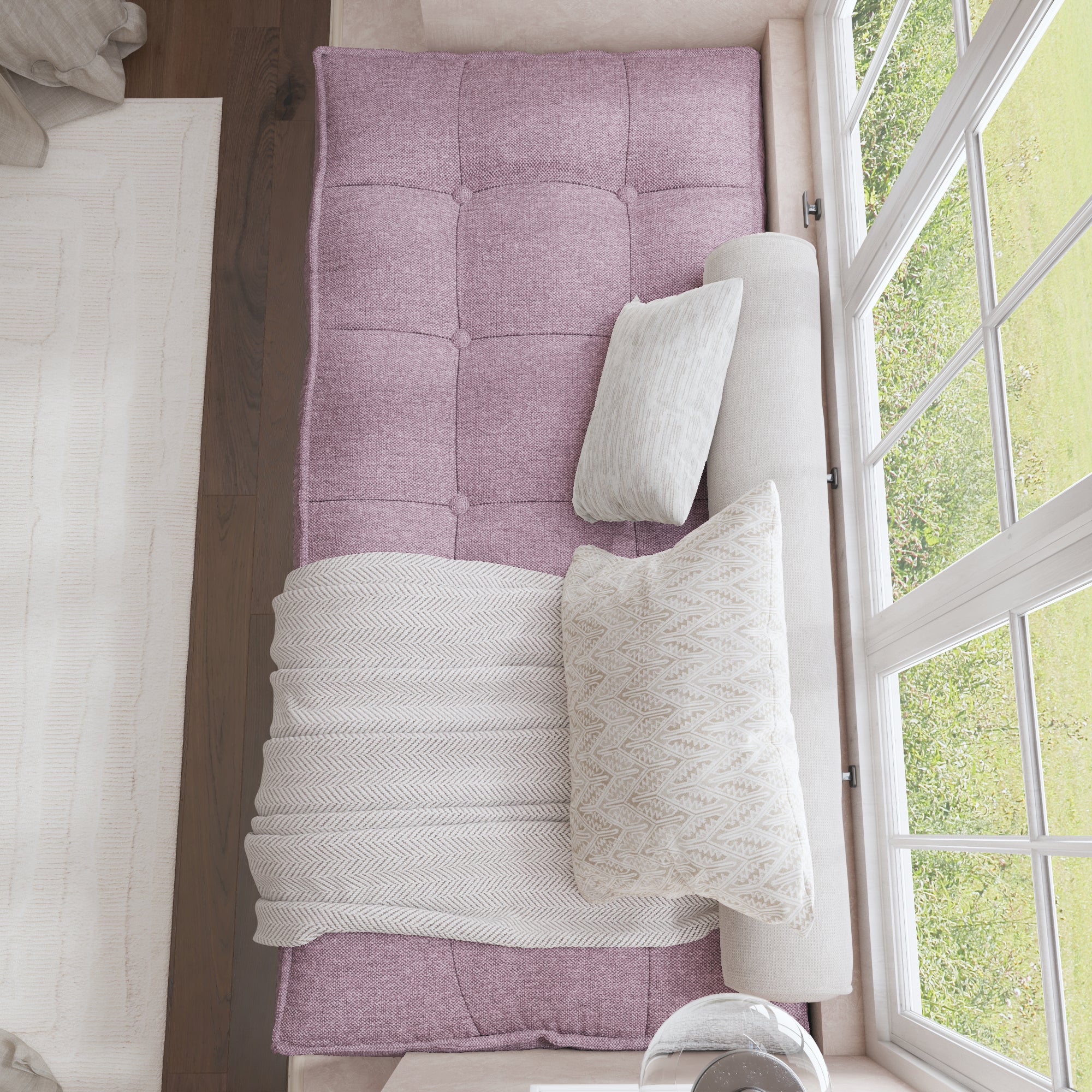 Farmhouse Tufted Bench Cushion Transforms Your Dining Bench With Rustic Style.