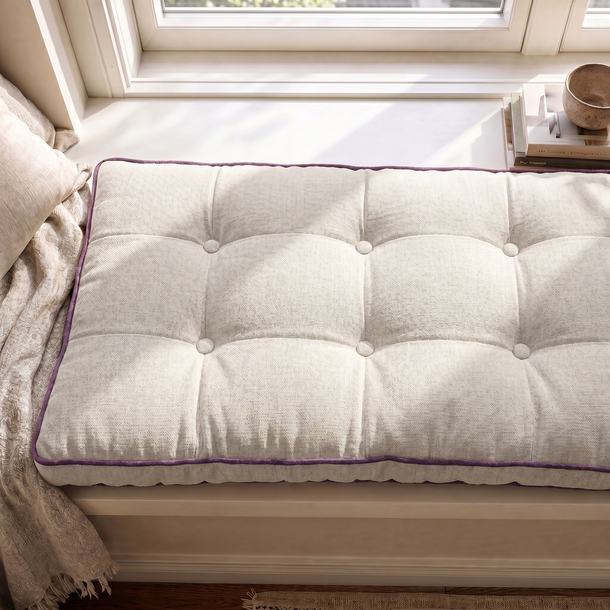 Custom Colorful Piping Tufted Floor Cushion