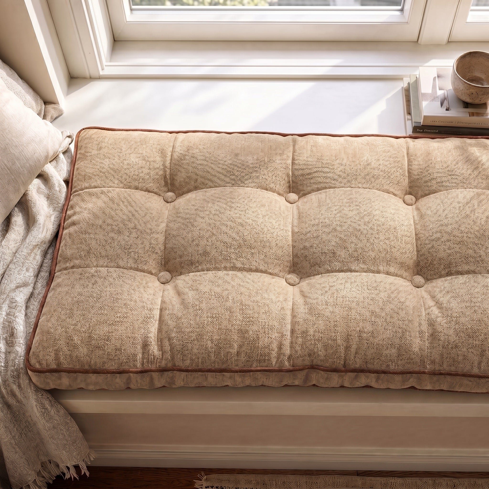Custom Colorful Piping Tufted Seat Cushion