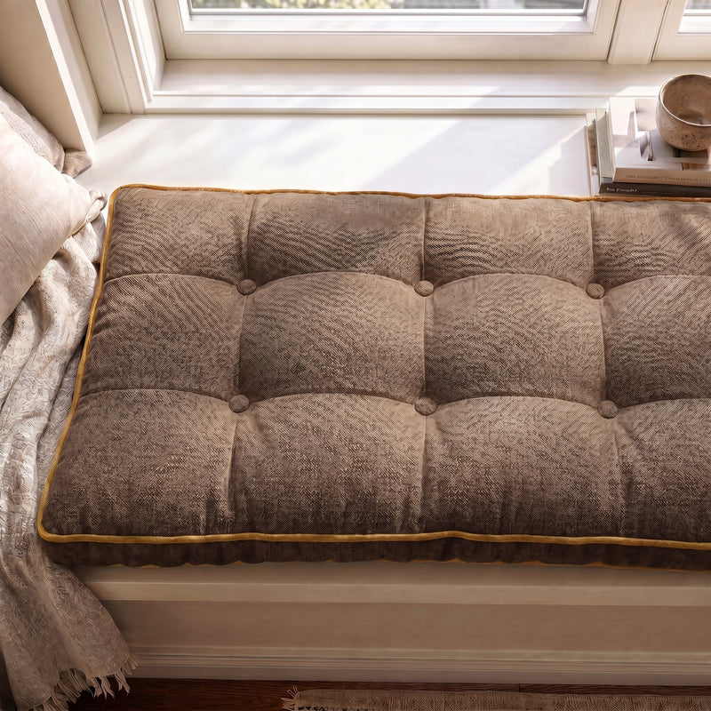 Custom Colorful Piping Tufted Bench Seat Cushion