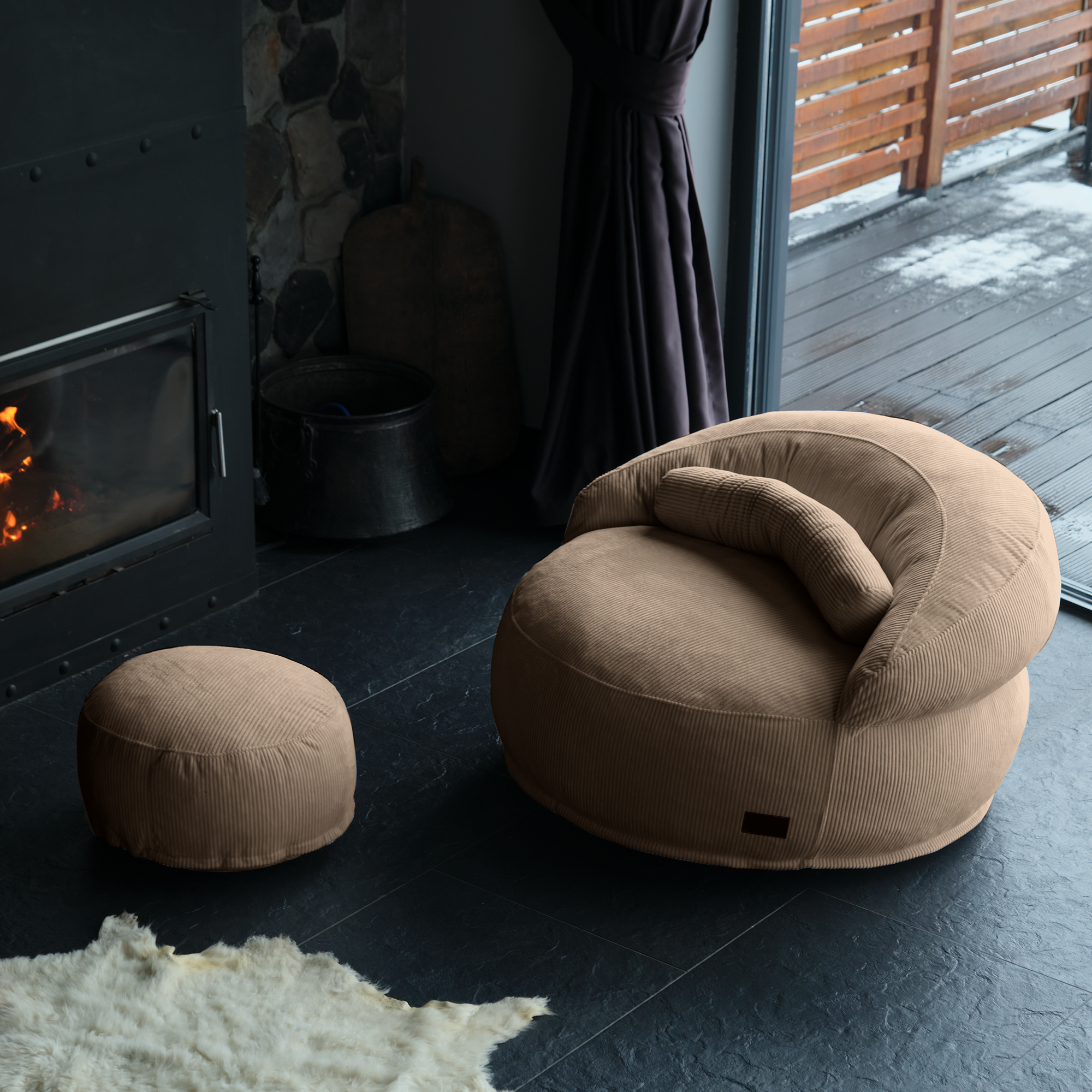 Round Pouf Chair Designed For Cozy And Modern Living Spaces